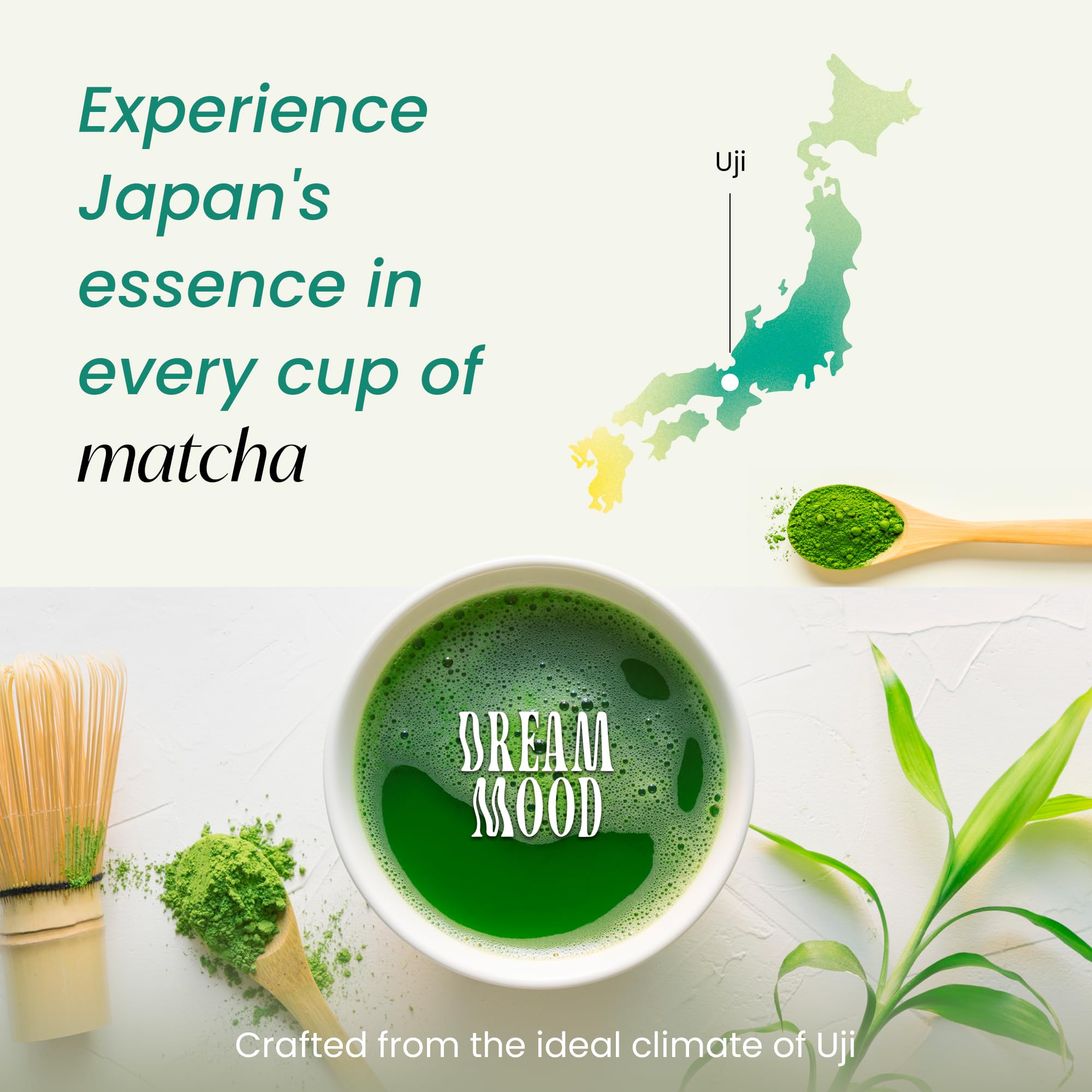 Dream Mood Premium Organic Matcha Green Tea Powder Zero Sugar Vegan Ceremonial Grade Matcha First Harvest Japanese Matcha — view 5