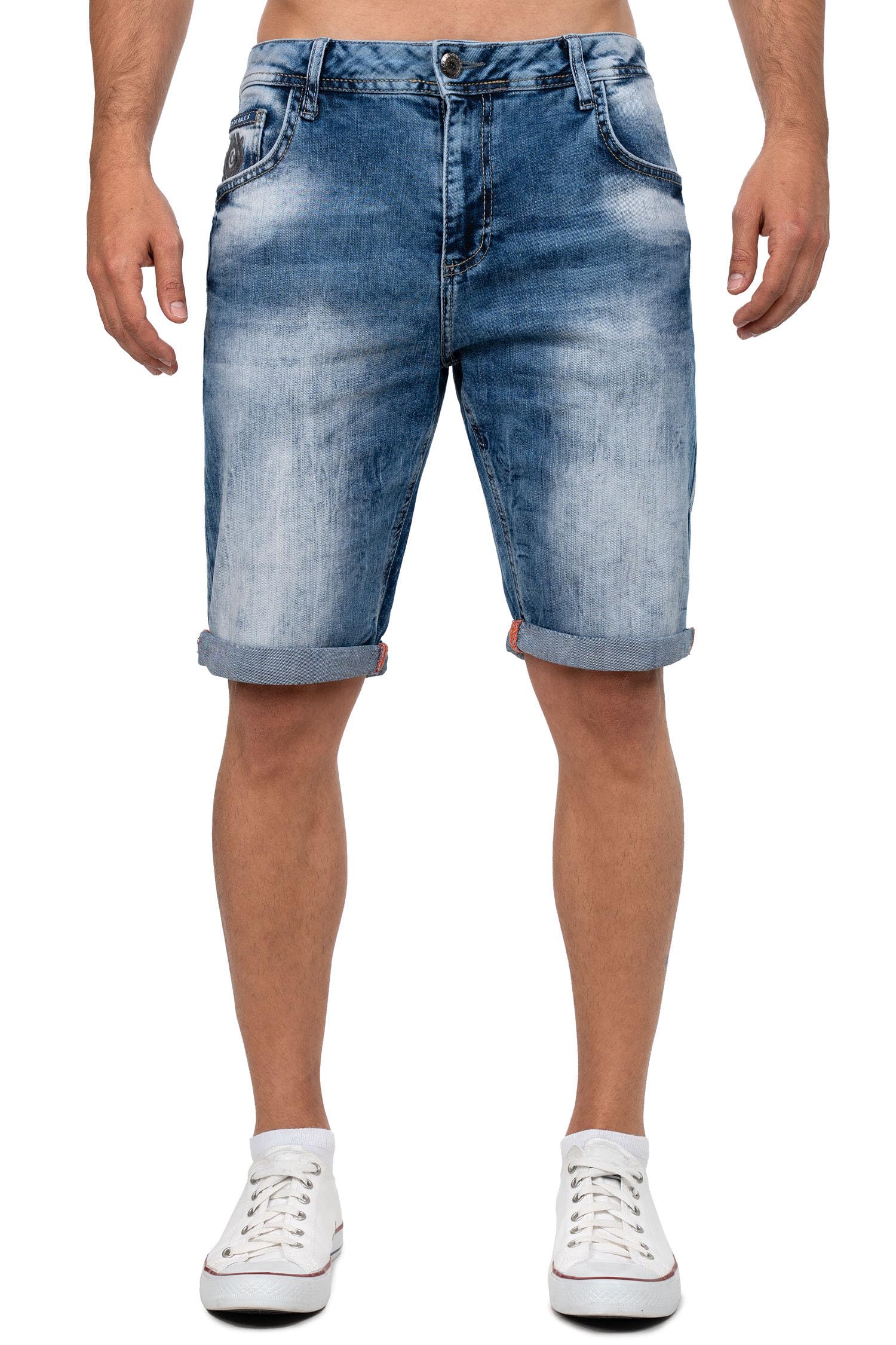 Cipo & Baxx Herren Jeans Shorts Stonewashed Cargo Regular Fit | Sommer Shorts mit 5-Pocket-Style, Cargo-Taschen, Destroyed-Look, bequem und modisch für Freizeit und Alltag