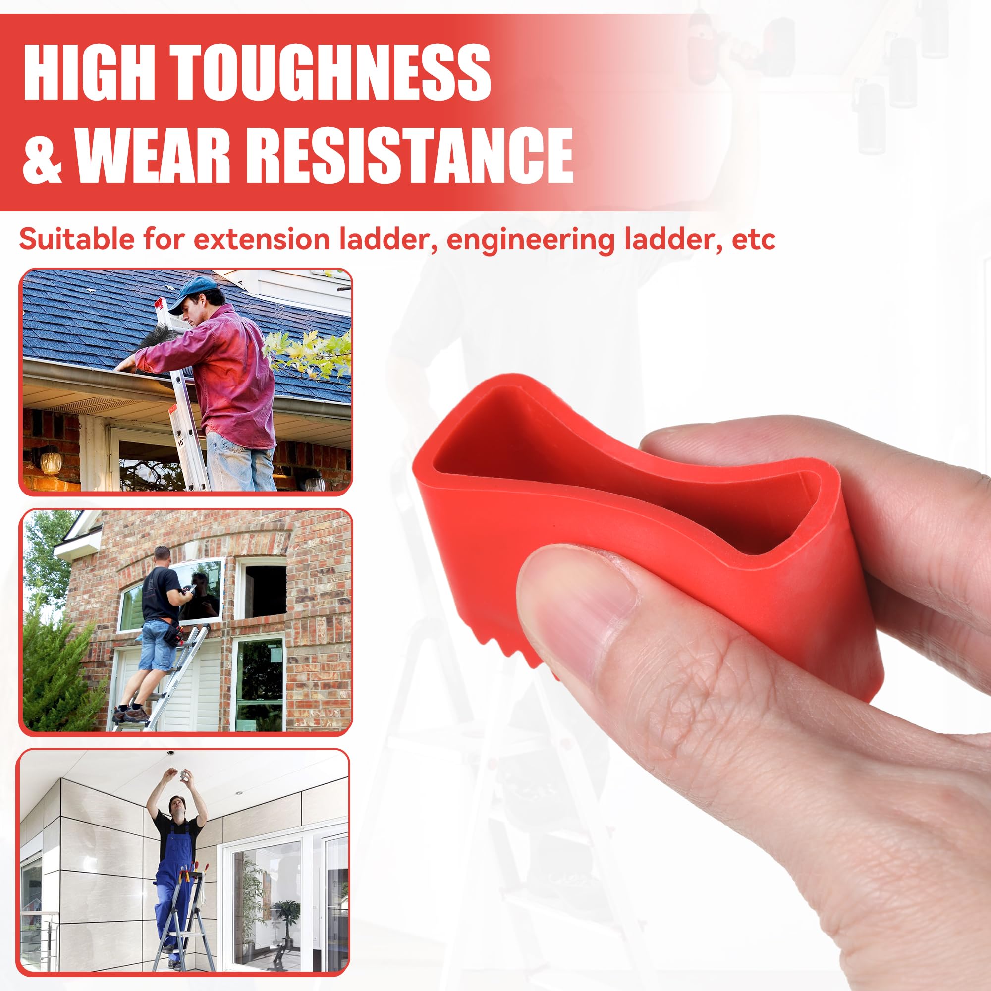 Piedini In Gomma Per Scale Antiscivolo - Set Da 4 Pezzi 50x20 Mm | Ricambio Universale Per Scale Domestiche