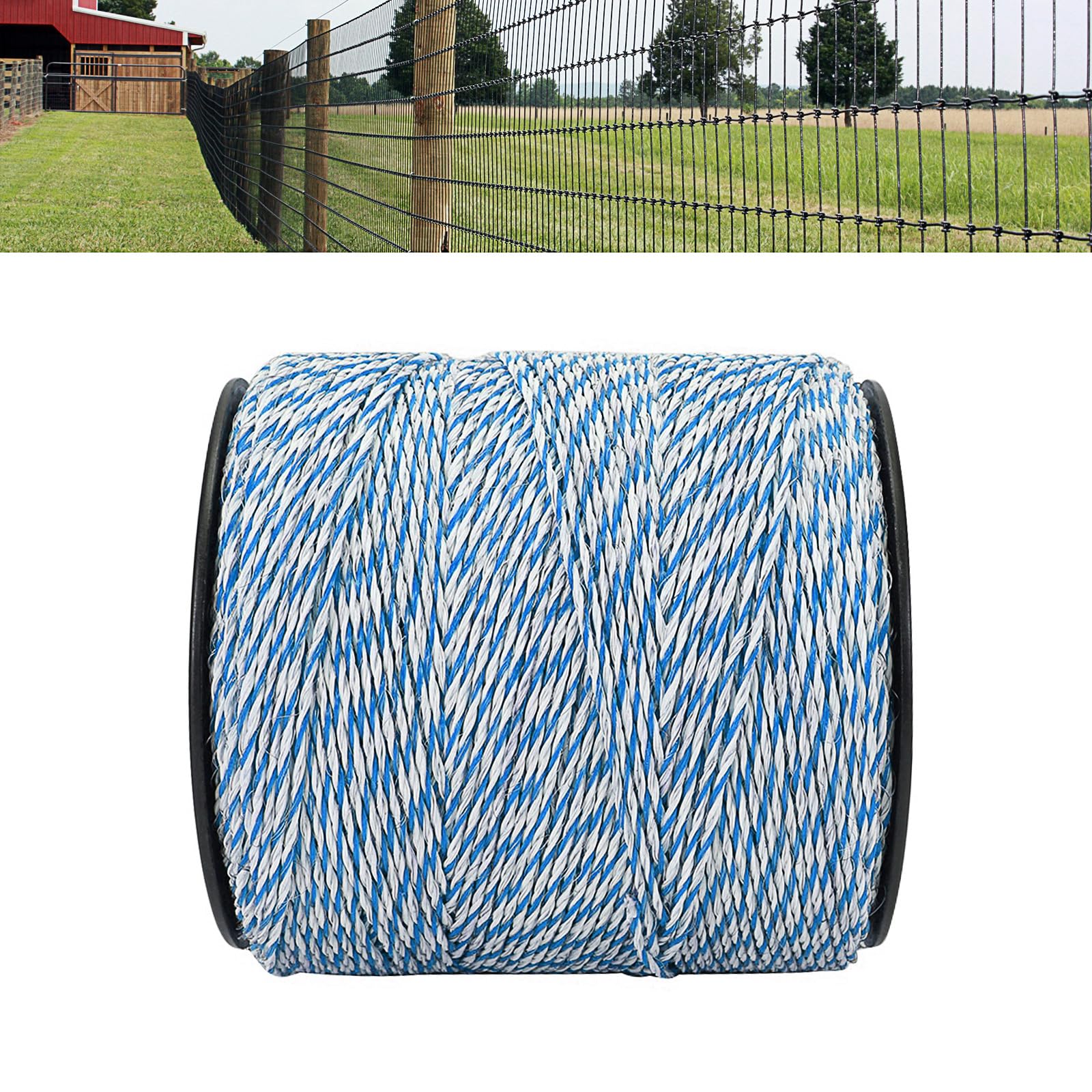 Hilo para Pastor Eléctrico Cerca Eléctrica 500 M, Hilo Pastor Conductor Electrificador para Cercados y Vallas Cuerda para Cerca Eléctrica Cable Pastor Electrico para Caballos, Ganado Vacuno, Ovejas