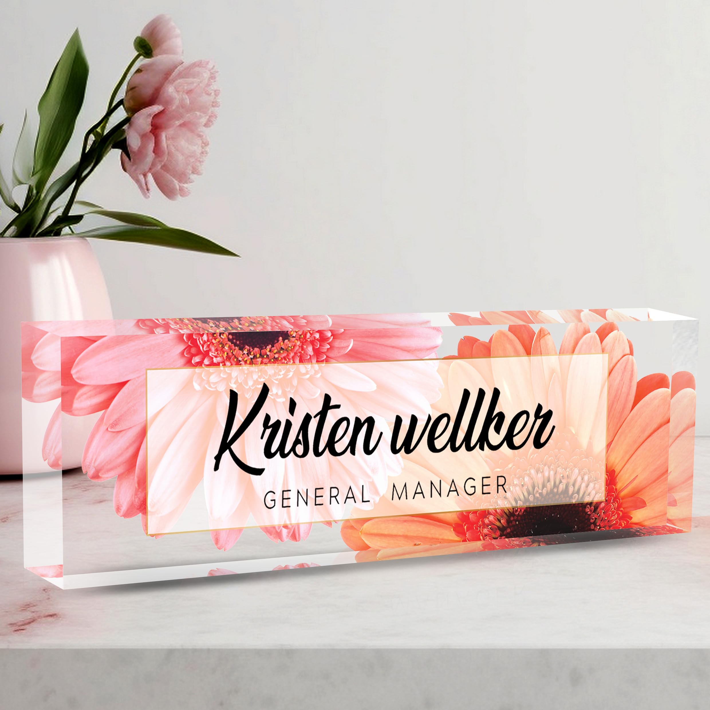 Custom Acrylic Name Plate for Office - Personalized Desk Decor for Women &amp; Men, Employee Appreciation Gifts for Boss, Manager, Teacher, Nurse