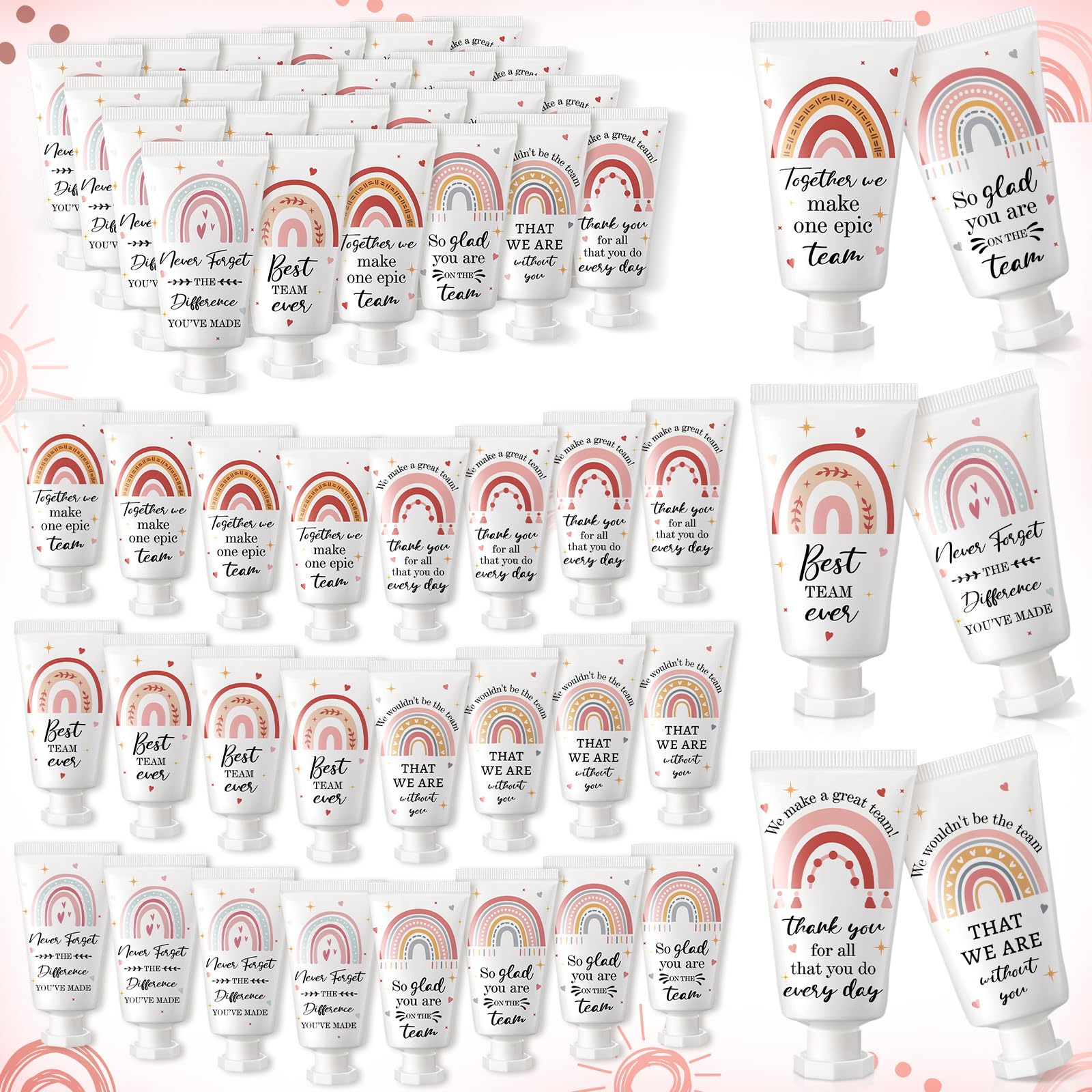 Sacubee 36 Pack American Teachers' Day Employee Appreciation Team Gifts Bulk Travel Size Hand Cream Inspirational Thank You Gifts Small Hand Lotions