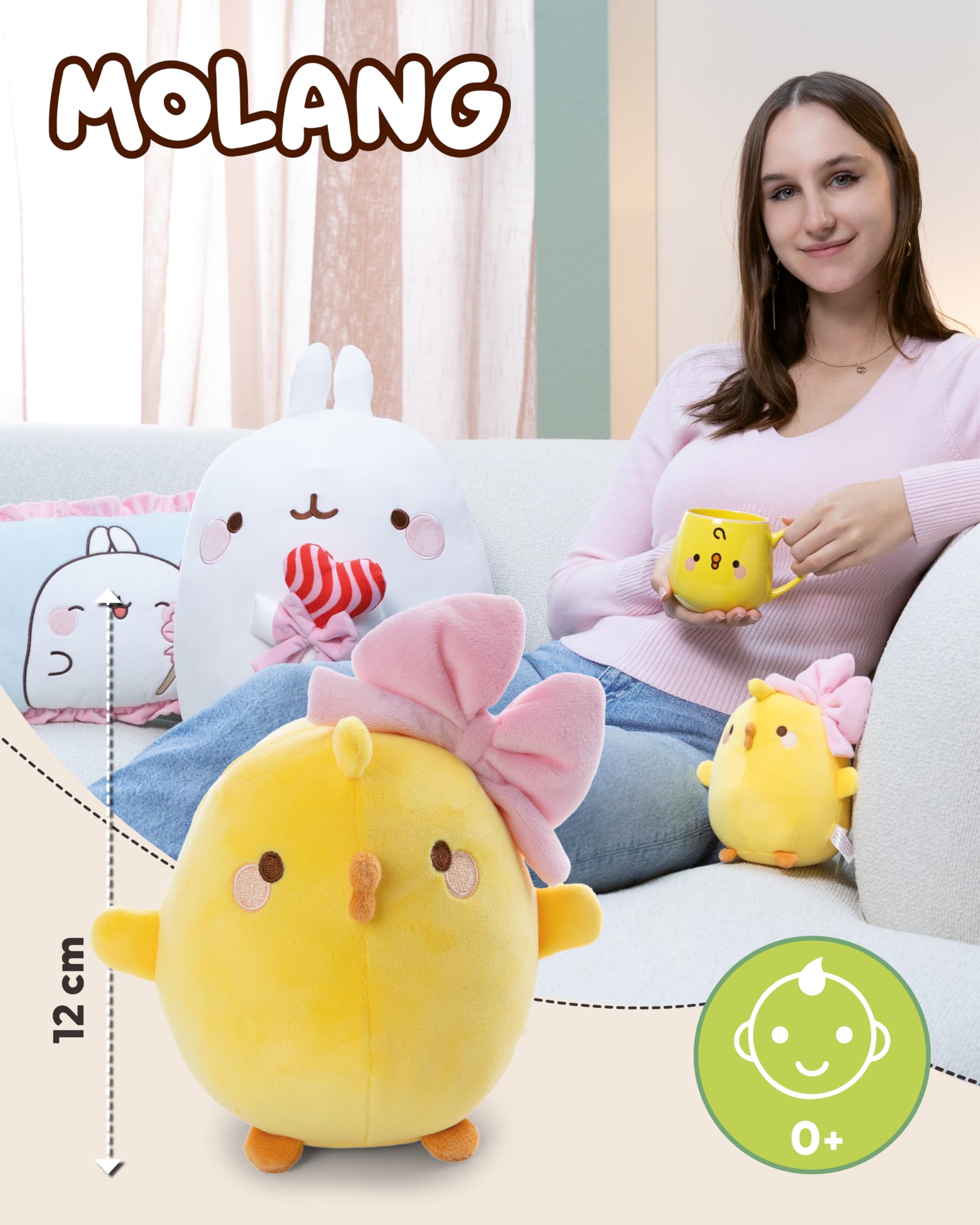 NICI Morbido Peluche di Piu Piu con Fiocco, per Coccole e Giochi, per Bambini e Adulti, Fantastica Idea Regalo, 12 cm, Bianco - 62780 - 2