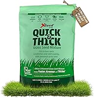 X-Seed Quick & Thick Ultra Premium Grass Seed 3lb - Fast 3-Week Germination, Sun/Shade Coverage, Fescue, Ryegrass & Kentucky Bluegrass Blend