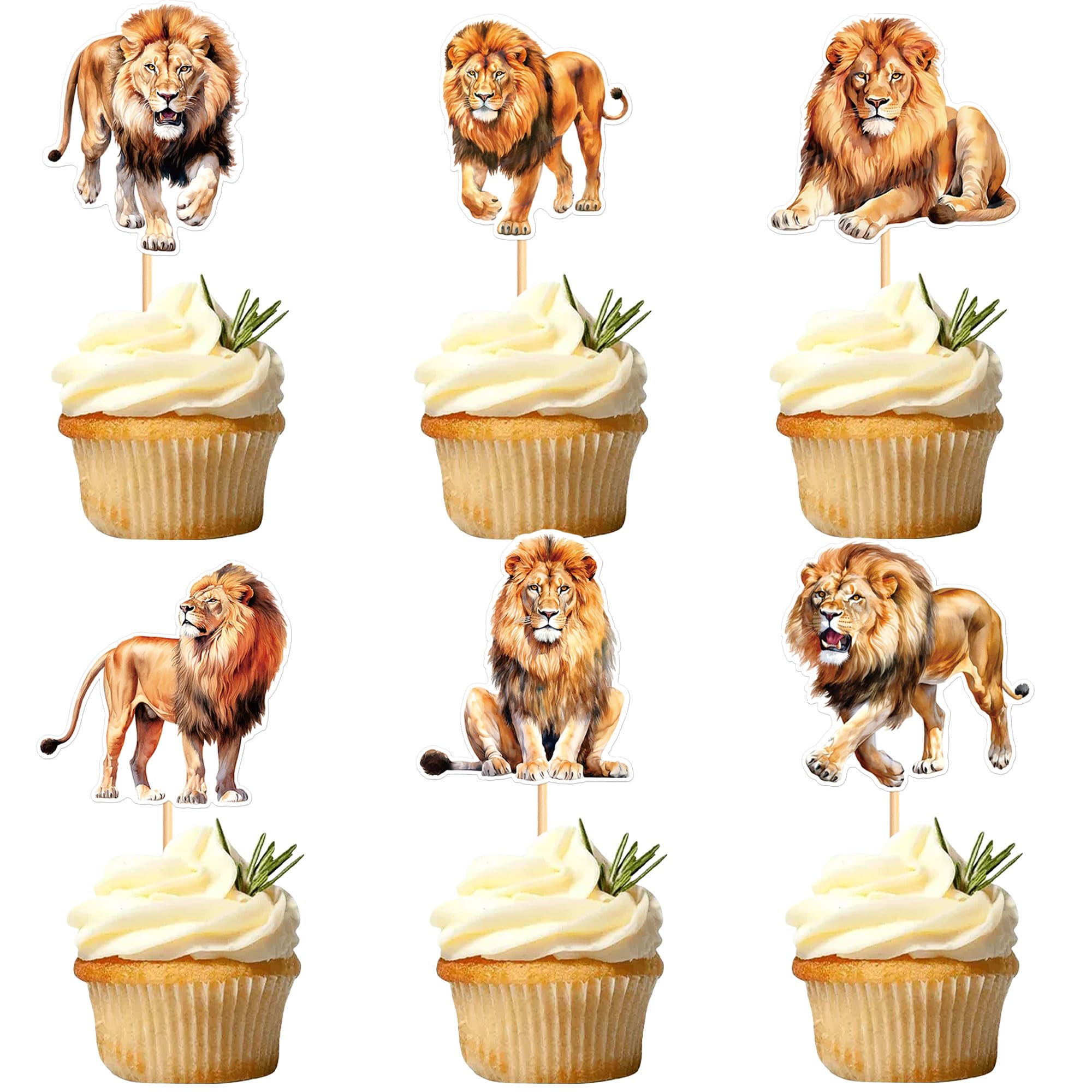 24 pezzi animali cake topper torta, cupcake topper giungla