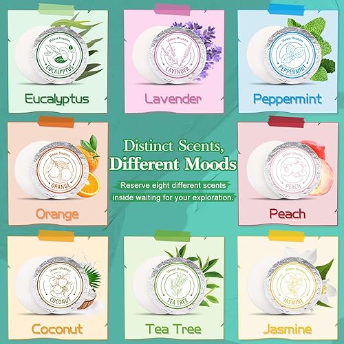 Vaporizadores de ducha para aromaterapia, regalos para el día de San Valentín para mujeres, paquete de 8 bombas de ducha de aceite esencial puro
