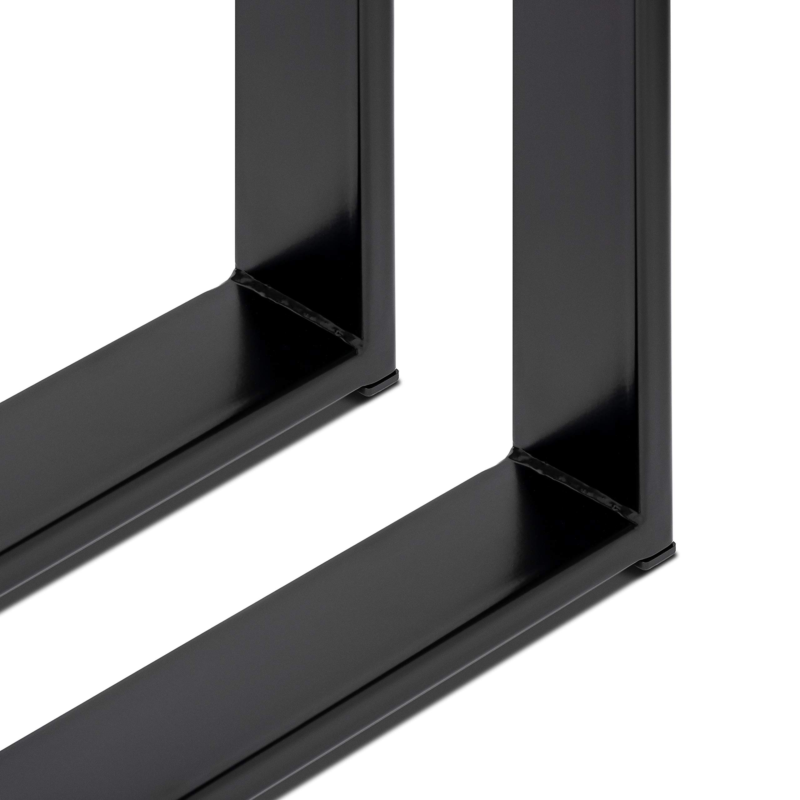 Magnetic Mobel 2 x Tischbeine aus Metall für Schreibtisch Esstisch, Möbelfüße Tischgestell Tischuntergestell Tischkufen (Schwarz | Profil 6x2 cm, 50x72 cm)