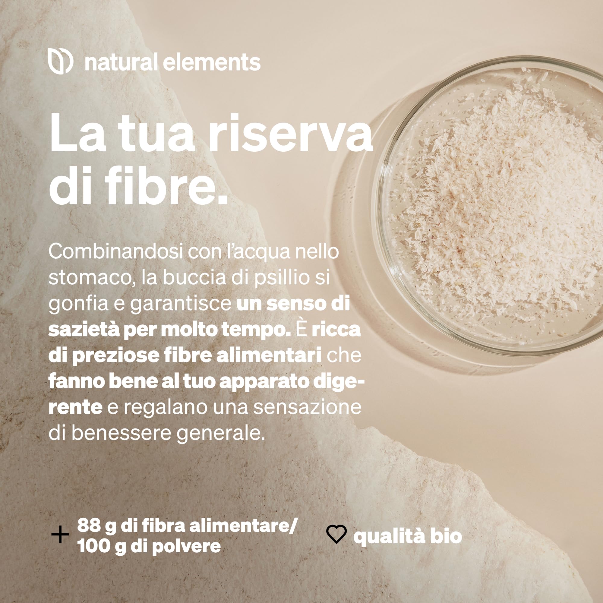 Psillio Polvere, Bucce di Psillio Biologico, Purezza 99%, Sacchetto 500 g, Certificazione biologica, Vegano, Basso Contenuto di Carboidrati, Ricco di Fibre, senza Glutine, senza Additivi Inutili