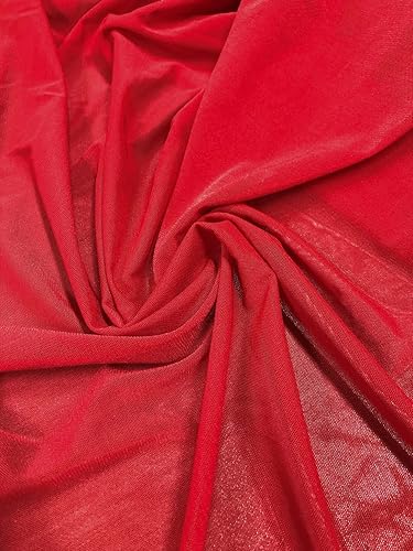 Nylon Spandex 4 Ways Stretch Tela de malla transparente ligera - Rojo