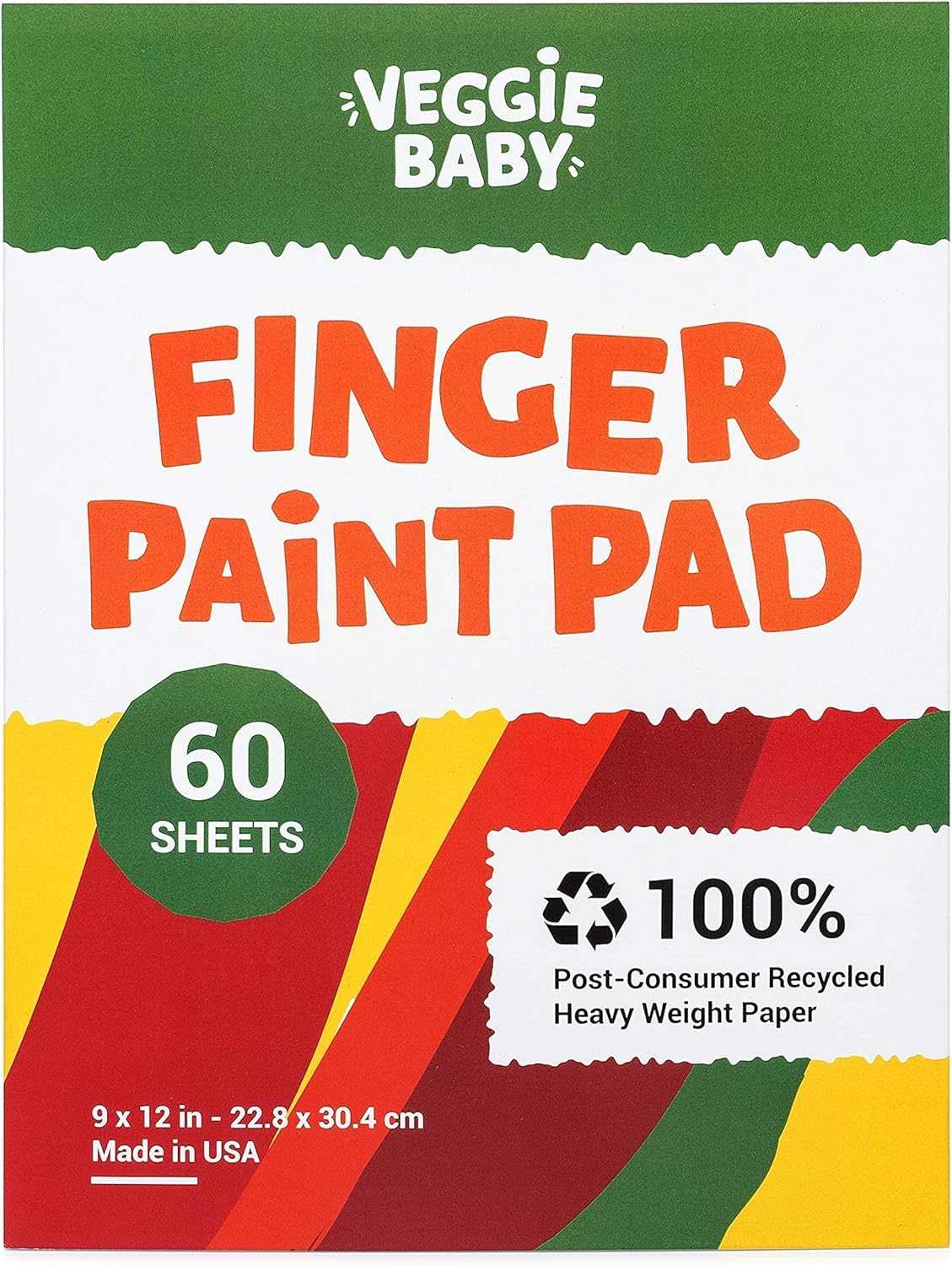 Finger Paints for Toddlers, Vegan Art Pad 60 Sheets, Made in USA