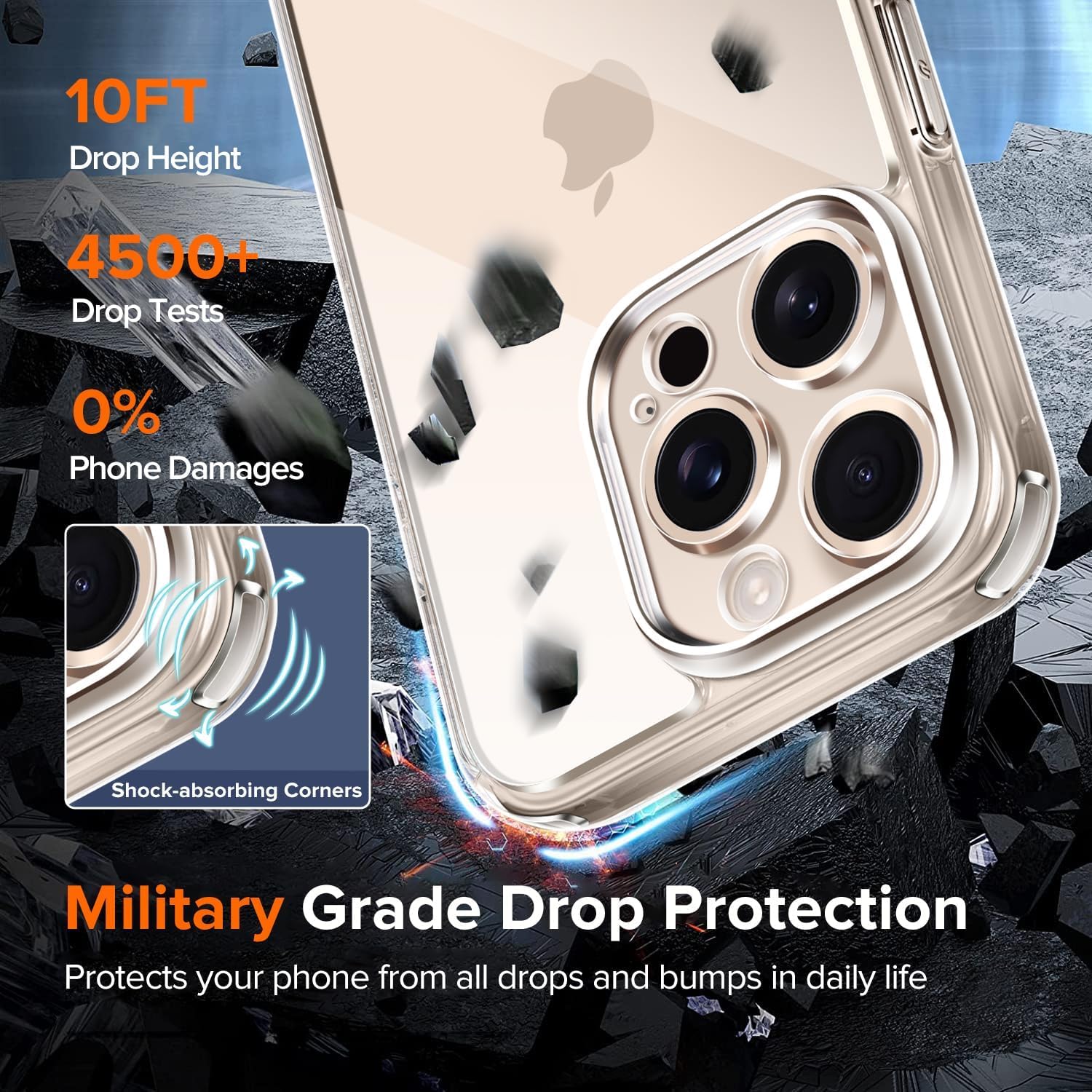 Anello Rotante 360 Custodia IPhone 15 Pro Max Xinyunew - Cover Antiurto Con Anello Rotante E Supporto Magnetico Custodia Cellulare - Foto 4