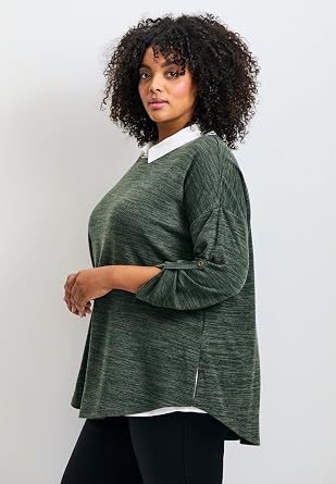 Avenue Women's Plus Size Tara Twofer Hacci Top