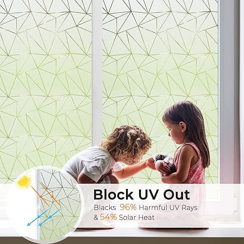 Miniatura 4 de Beautysaid Película de ventana de vidrio esmerilado película de privacidad para ventana vinilo estático no adhesivo película extraíble para ventana