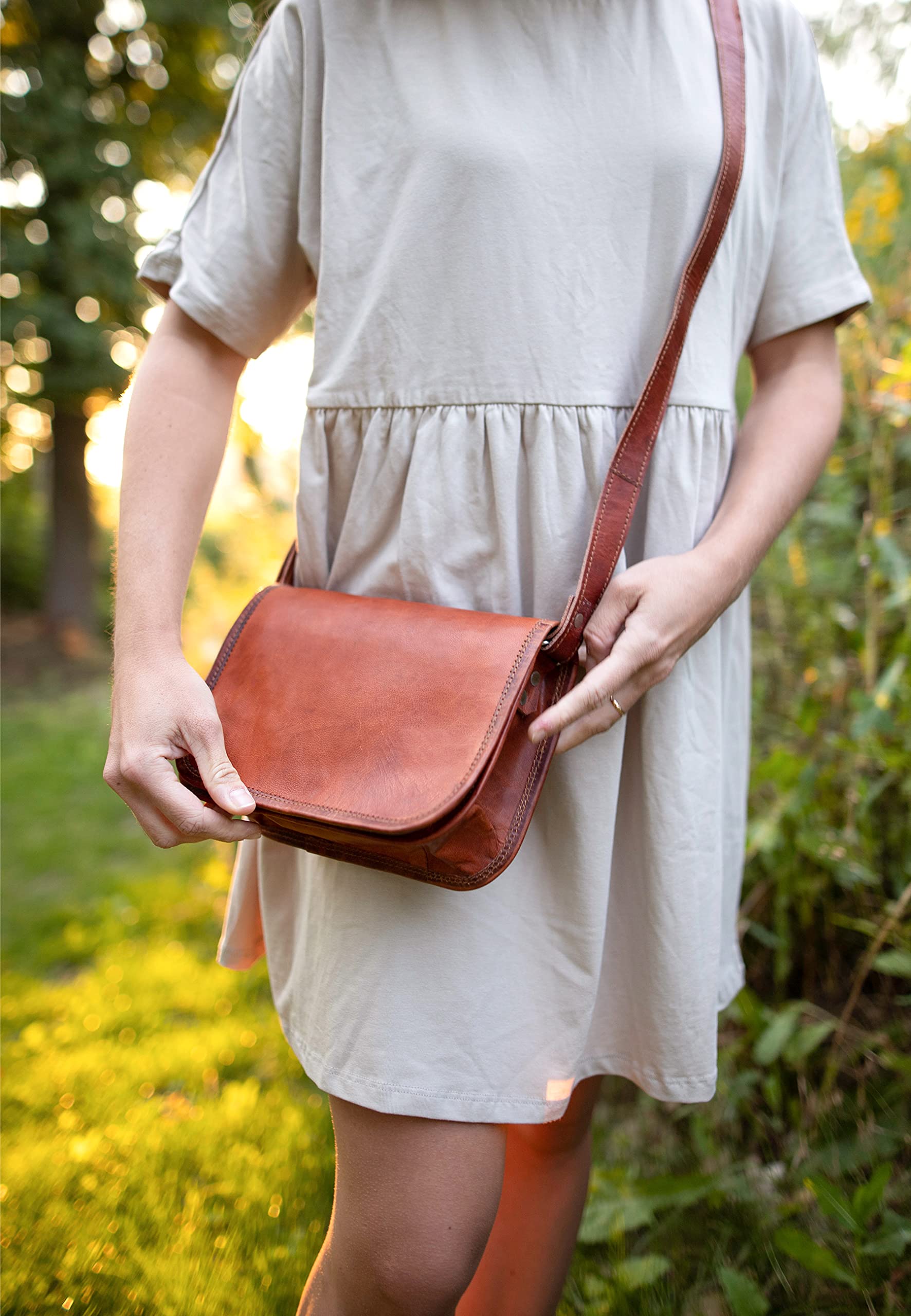 Gusti Leder Umhängetasche Damen Summer M - Mittelgroße Handtaschen Für Damen - Vintage Crossbody Bag mit verstellbarem Schultergurt - Leder Tasche für Alltag und Reise