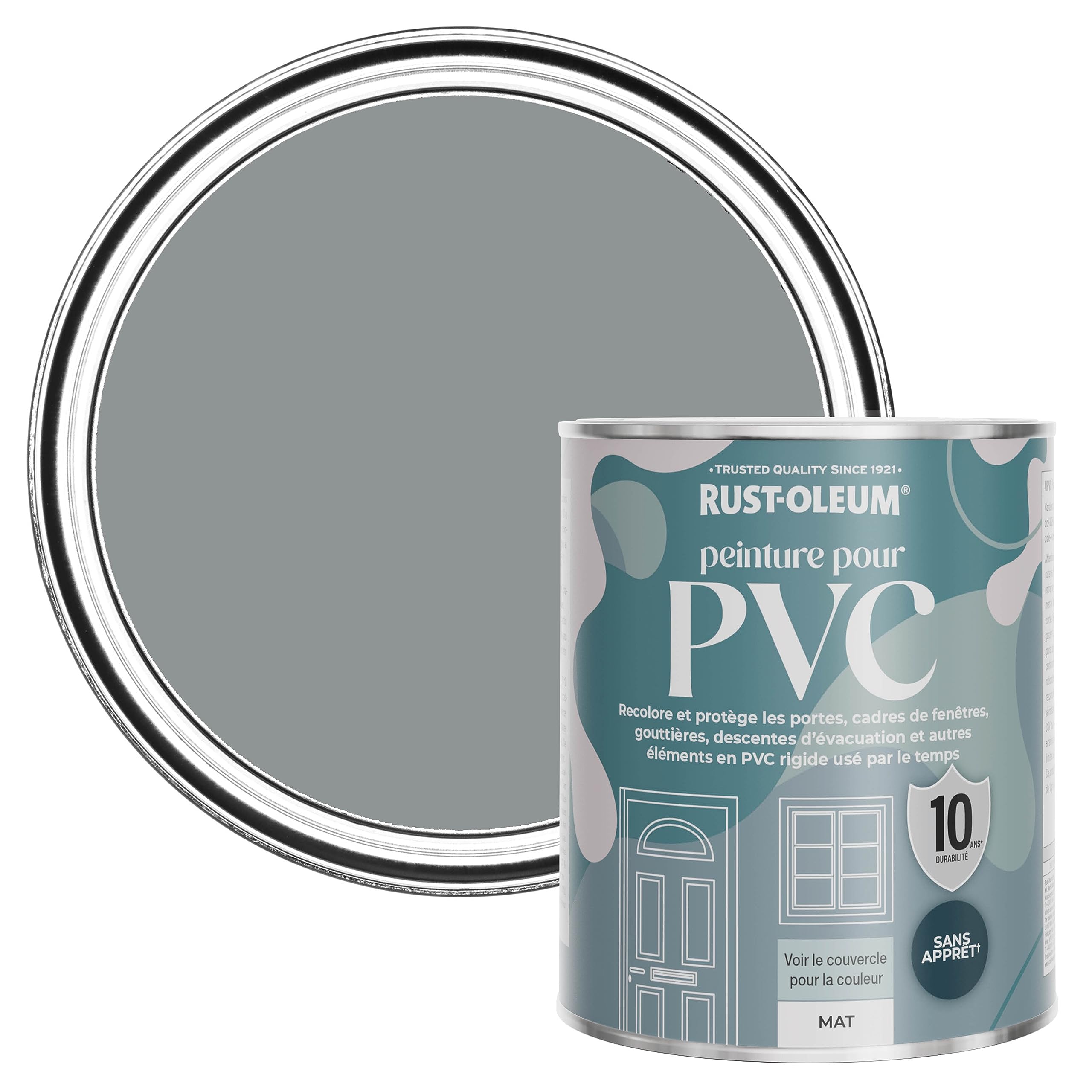Rust-Oleum Peinture Grise pour Portes & Fenêtres en PVC, Finition Mate - Anthracite 750ml