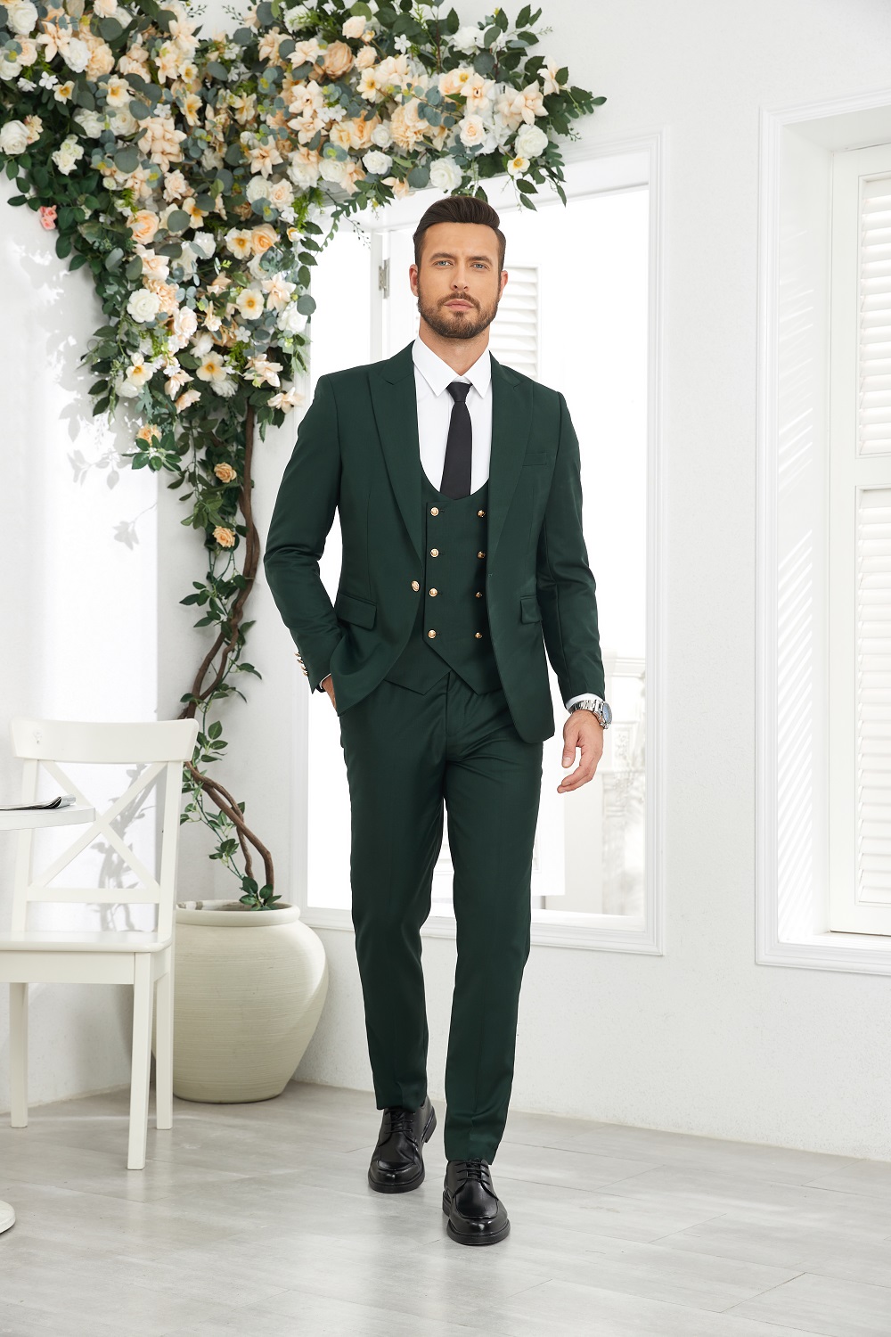 2-piece Suit Set Wangyue Men's 2-Piece Slim Fit Suit - Two Button