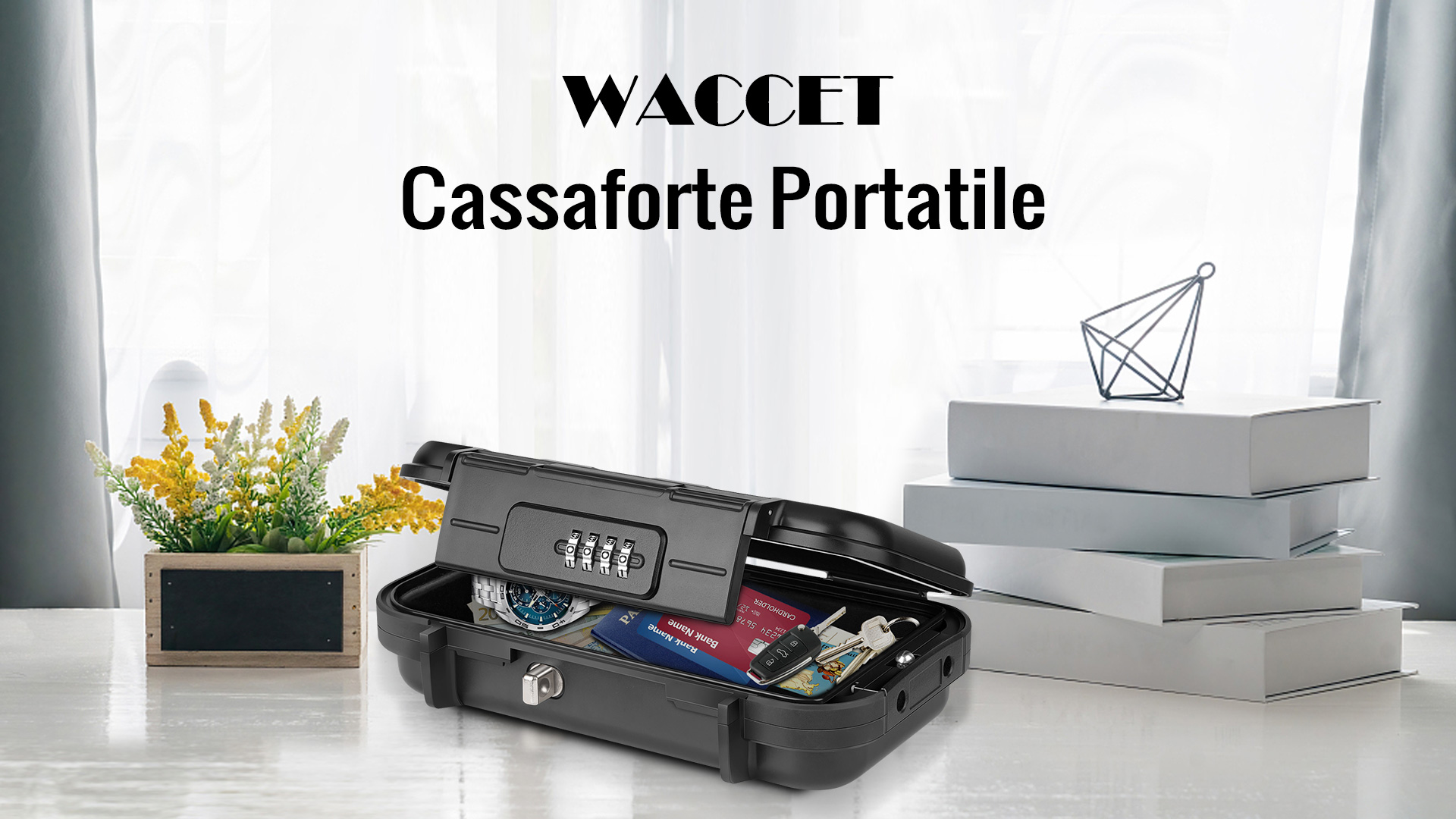 Cassaforte Portatile Con Combinazione - Impermeabile, Con Cavo In Acciaio, Per Viaggi E Spiaggia - Foto 6