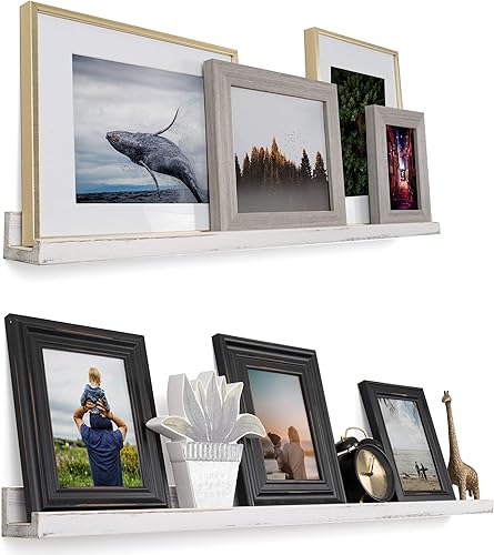 Rustic State Ted - Marco de fotos de madera estrecho de 36 pulgadas para montaje en pared, estante flotante para sala de estar, oficina, cocina,