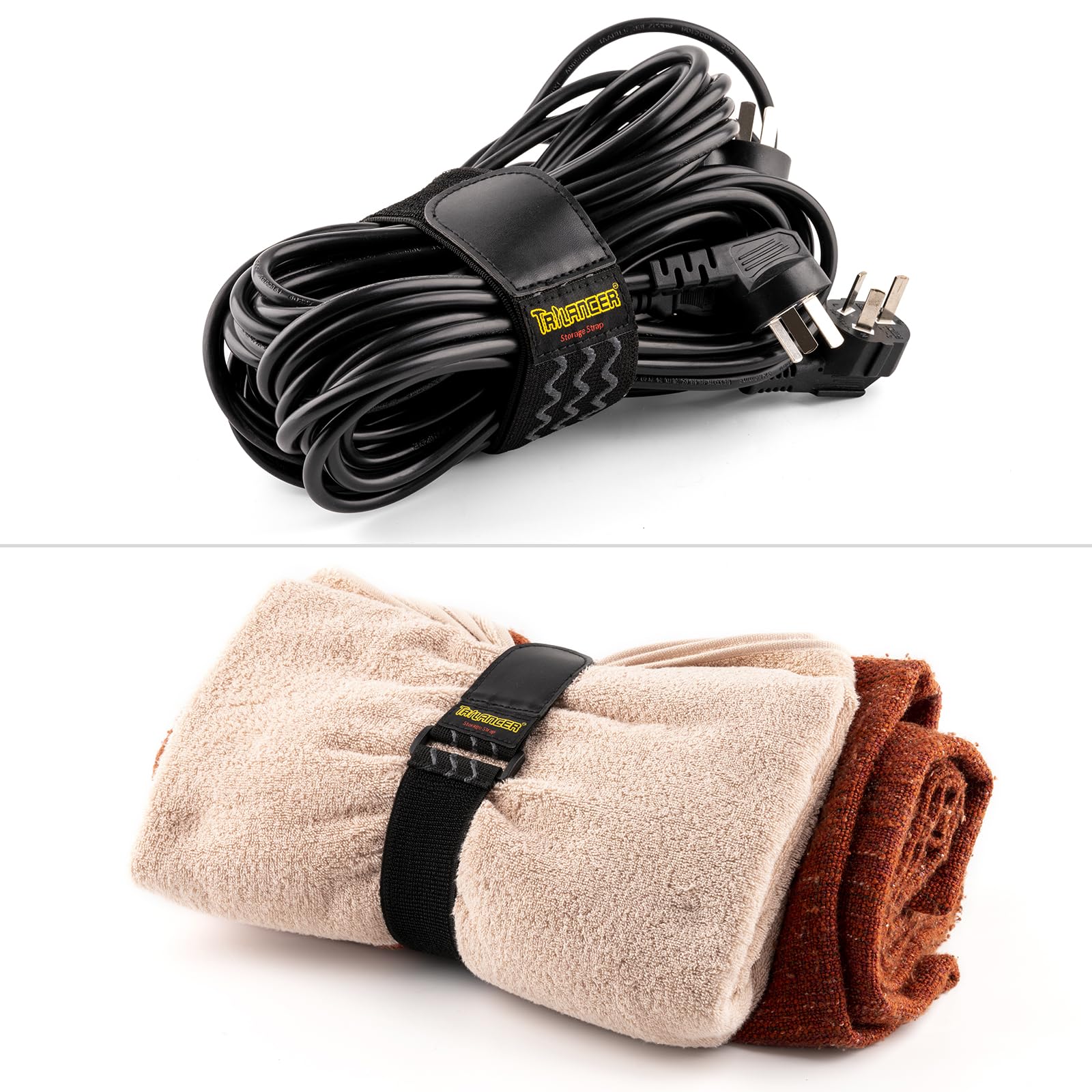 40 Pièces Sangles Scratch Velcr Attache Cable Sangles Noir Attaches De Câble Sangle Reglable