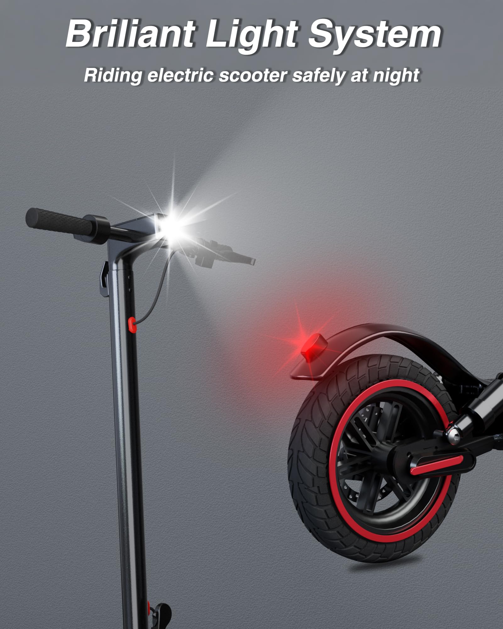 QnQ Trottinette électrique Adulte, avec Double Amortisseur, Moteur 500W/25KM/H, autonomie de 30 à 35 km, Batterie 36V 10.4 Ah, Pneu de 10'', 3 réglages de Vitesse, contrôle par l’Application