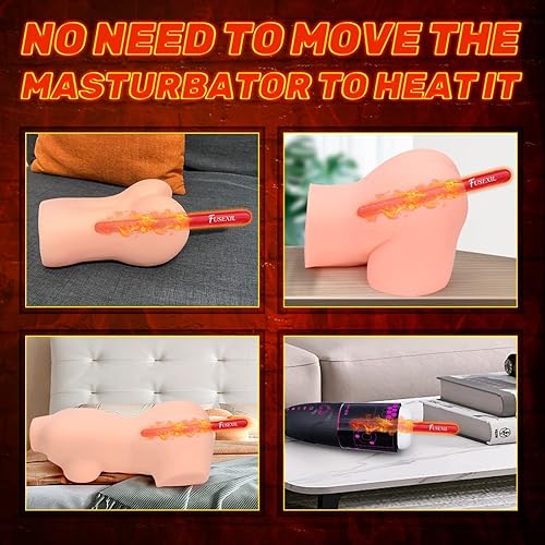 Miniatura 5 de Varilla de calefacción Compañero de masturbador masculino Muñeca sexual de bolsillo Coño Control automático de temperatura Protección de apagado