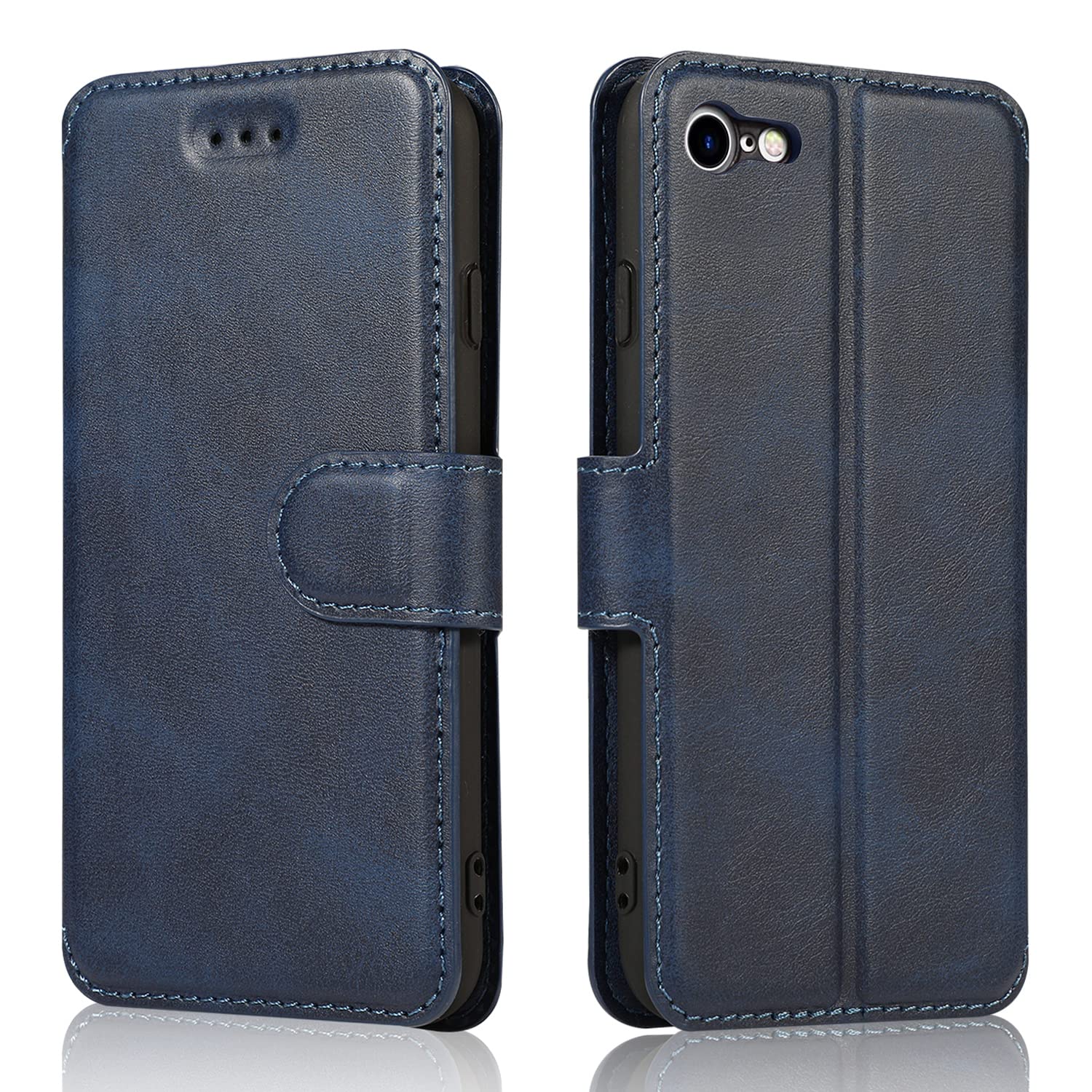 QLTYPRI for iPhone 6 iPhone 6S(4.7 inches) Case Premium PU Leather Simple Wallet Case TPU Bumper Card Slots Kickstand Magnetic Closure Shockproof Flip