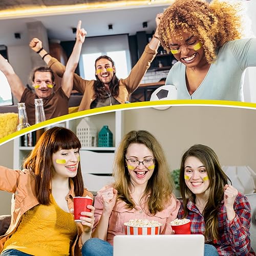 Miniatura 3 de Cholemy 120 pares de calcomanías de fútbol negro a granel, ojos negros, fútbol, béisbol, softbol, deporte, con purpurina, para ojos de equipo,