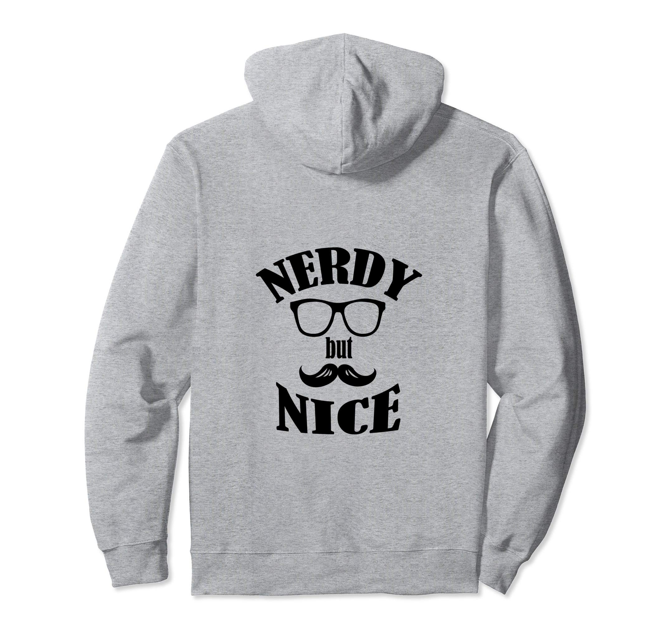 Funny Nerdy but Nice Face With Mustache And Glasses Pullover Hoodie