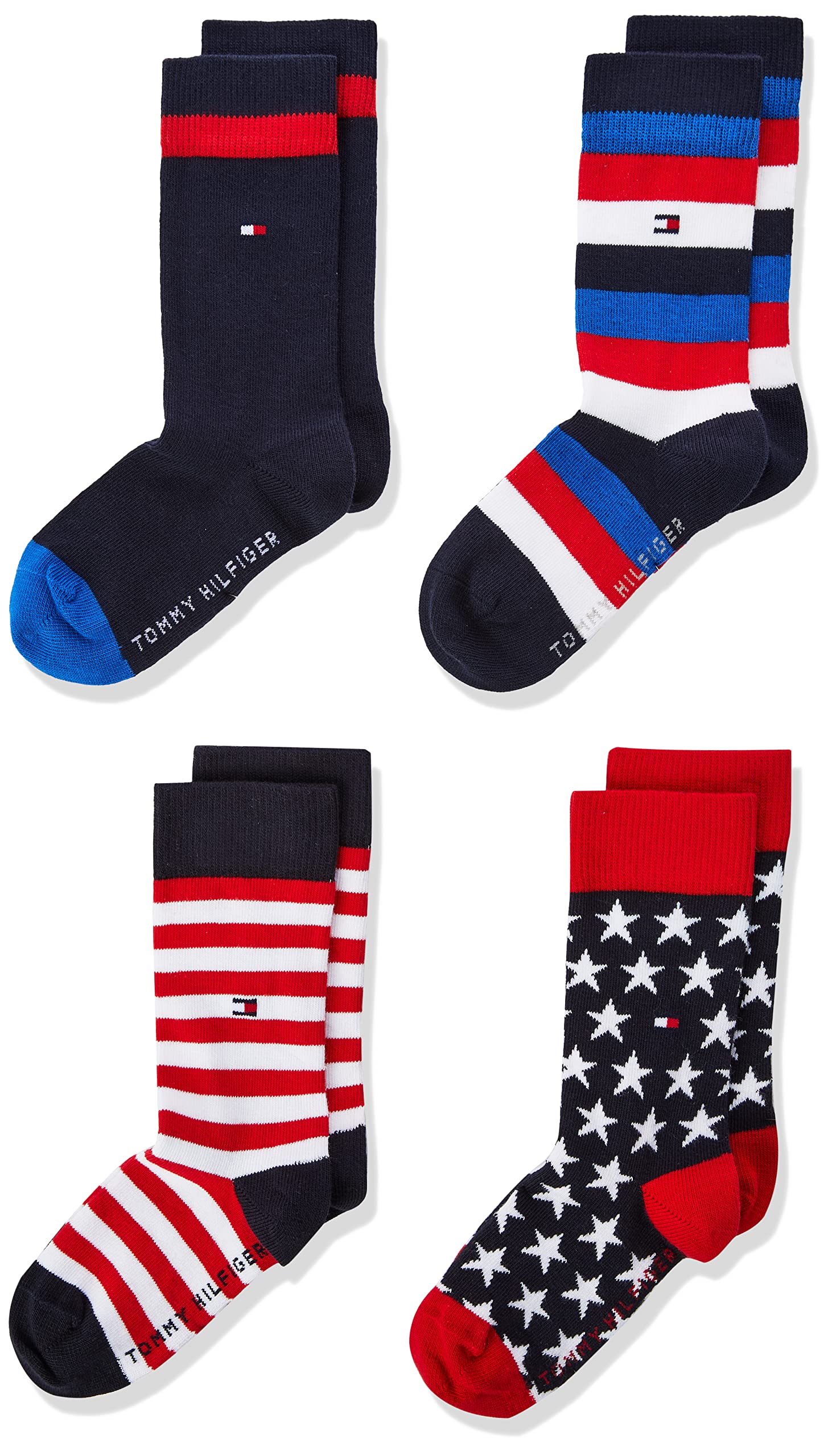 Tommy Hilfiger Classic Calcetines (Pack de 4) Unisex niños