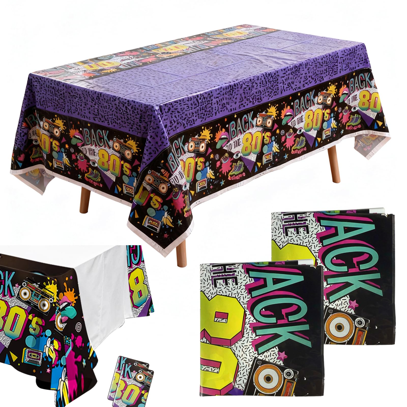 Tafelkleed 80's party - Alles voor een jaren 80 themafeest