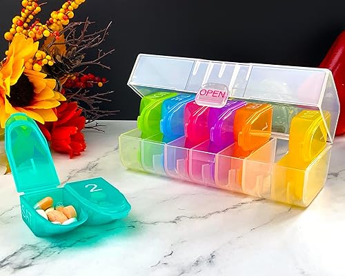 Miniatura 4 de e-Pill MediShot - Organizador semanal de pastillas para píldoras y suplementos de 2 veces al día x 7 días