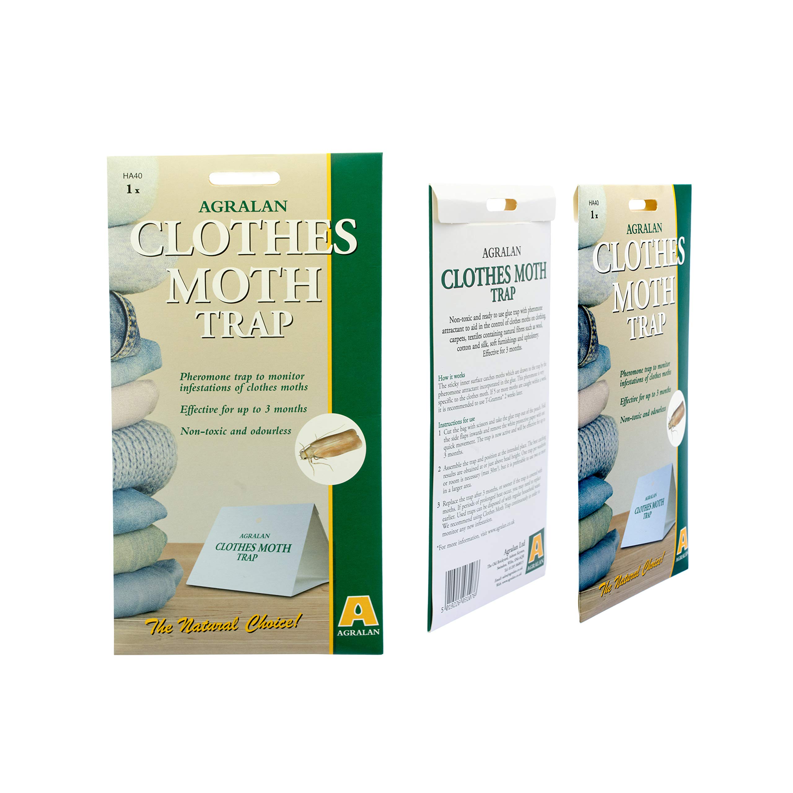 Agralan CLOTHES MOTH TRAP | Odour-Free & Natural | Clothes Moth Pest Control Trap for Clothes & Carpet Moth - Various Pack Sizes (Pack of 7)