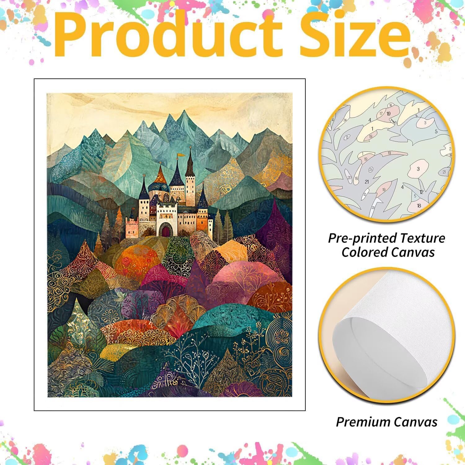 WEISHIWE Dipingere con i Numeri Adulti Paesaggio del borgo, 80x100cm s-257 | Paint by Numbers Kit con Pennelli e Acrilico Pigmento, Fai da te Olio La Pittura di Numeri Kit, Decora la Casa, senza Cornice