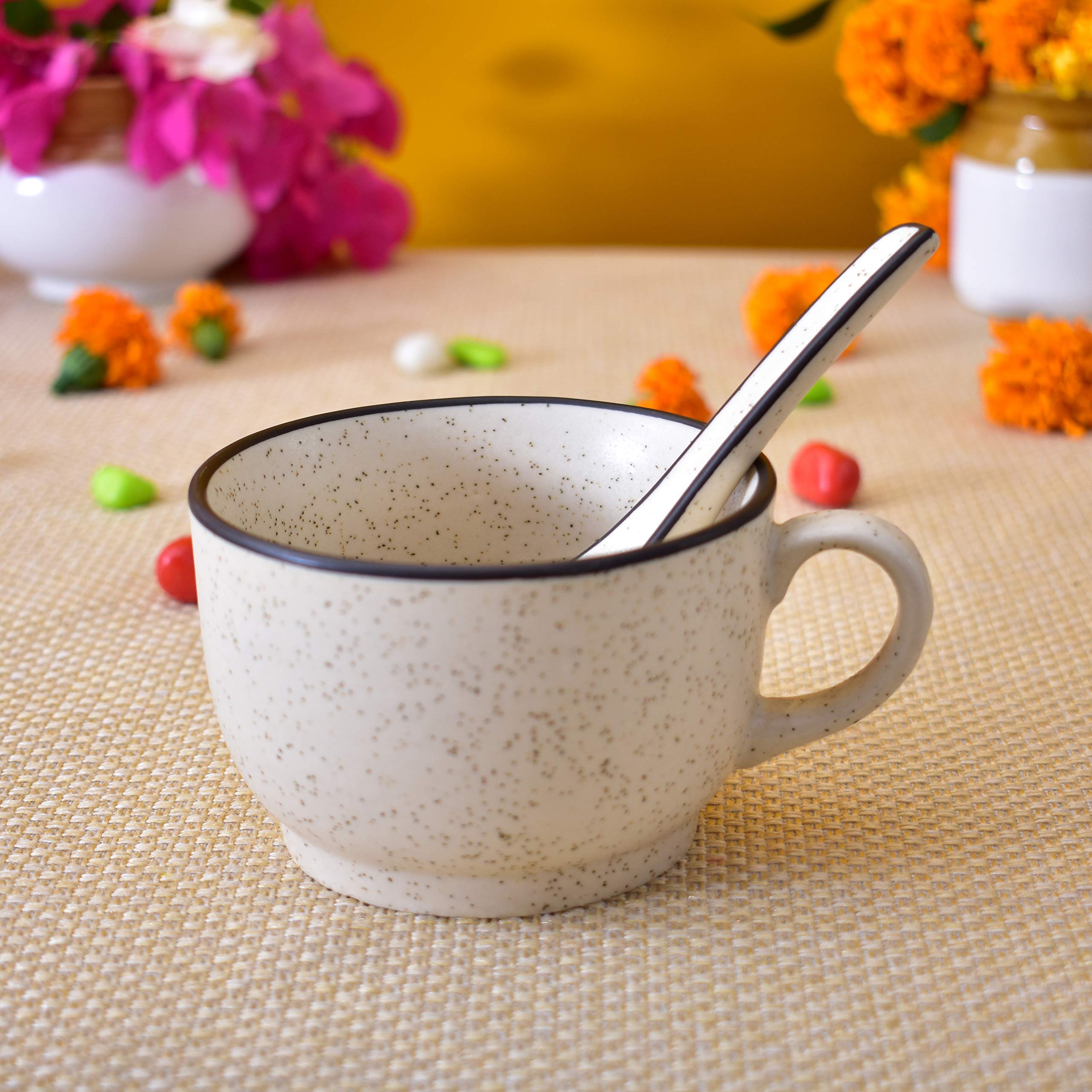 Ceramic Soup Mug - White Matt, 1 Piece