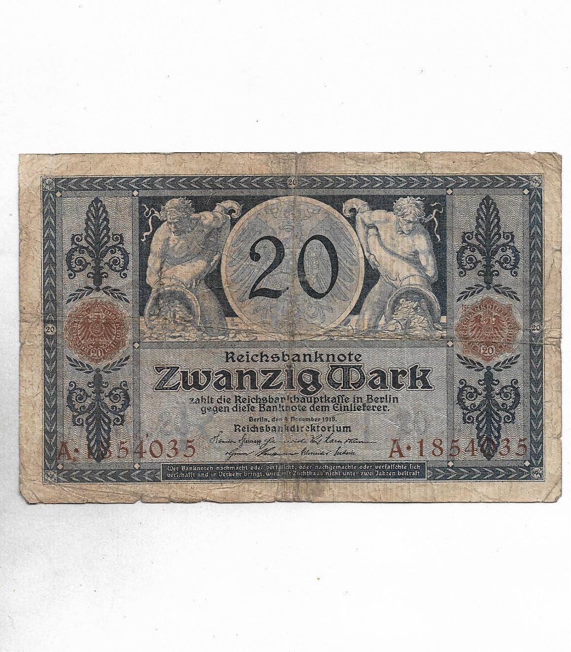 IHC ~ Germany ~ 20 Mark Reichsbanknote, Wilhelm II (1888-1918), Rare Issue (100% Orignal)-picture-19
