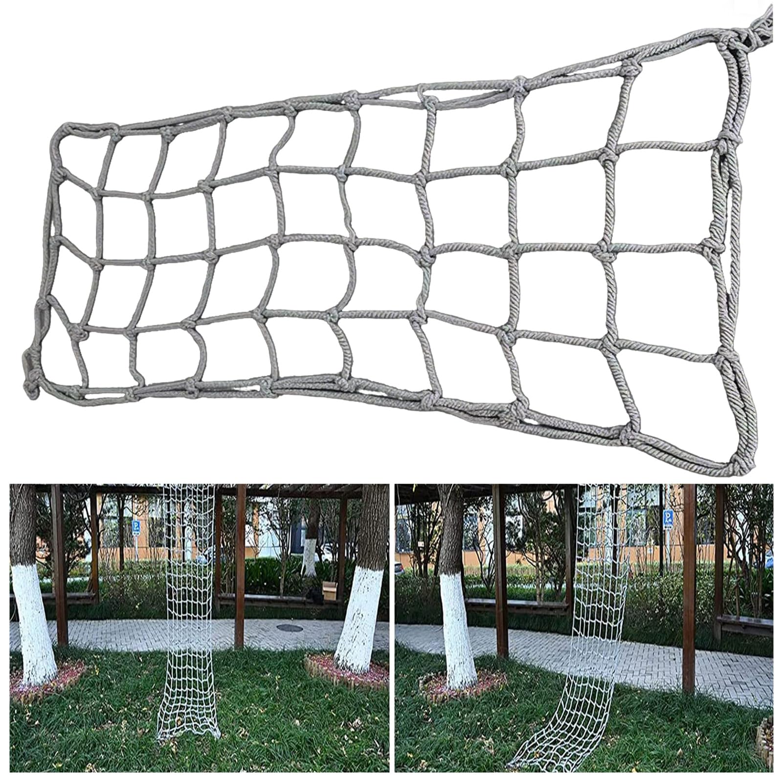 Filet d'escalade pour cabane dans les arbres et parcours agility de jardin