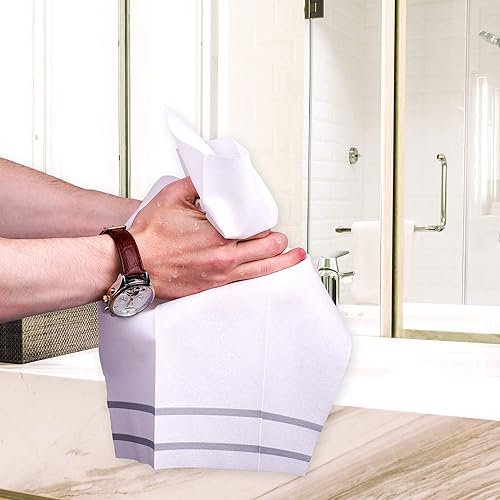 Miniatura 5 de Toallas de mano desechables para baño, diseño plateado, 200 toallas desechables de lino  Cena formal, aniversario y servilletas de boda para mesas,