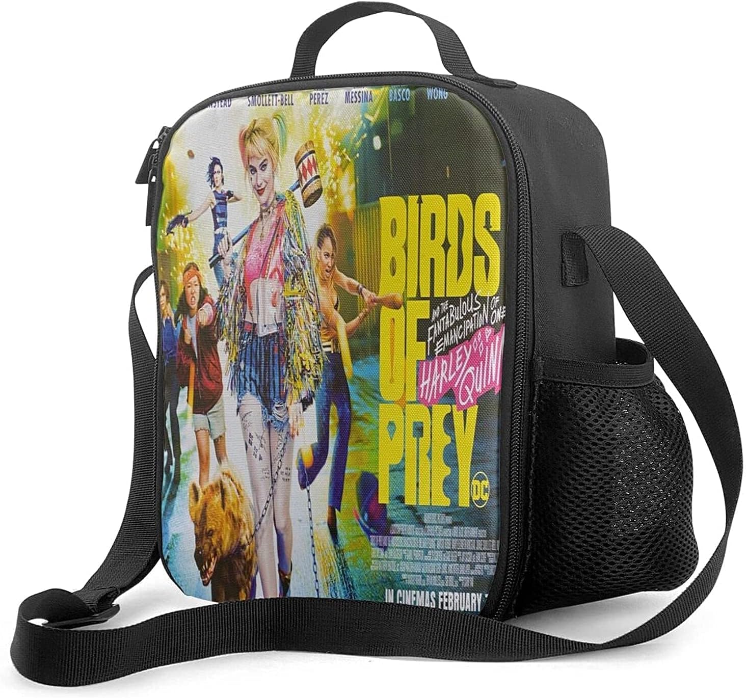 Harley Quinn Movie Poster Insulated Picnic Lunch Bag Large Soft Cooler Bag Waterproof Leakproof Tote Lunch Box for Outdoor/Camping/BBQ/Travel