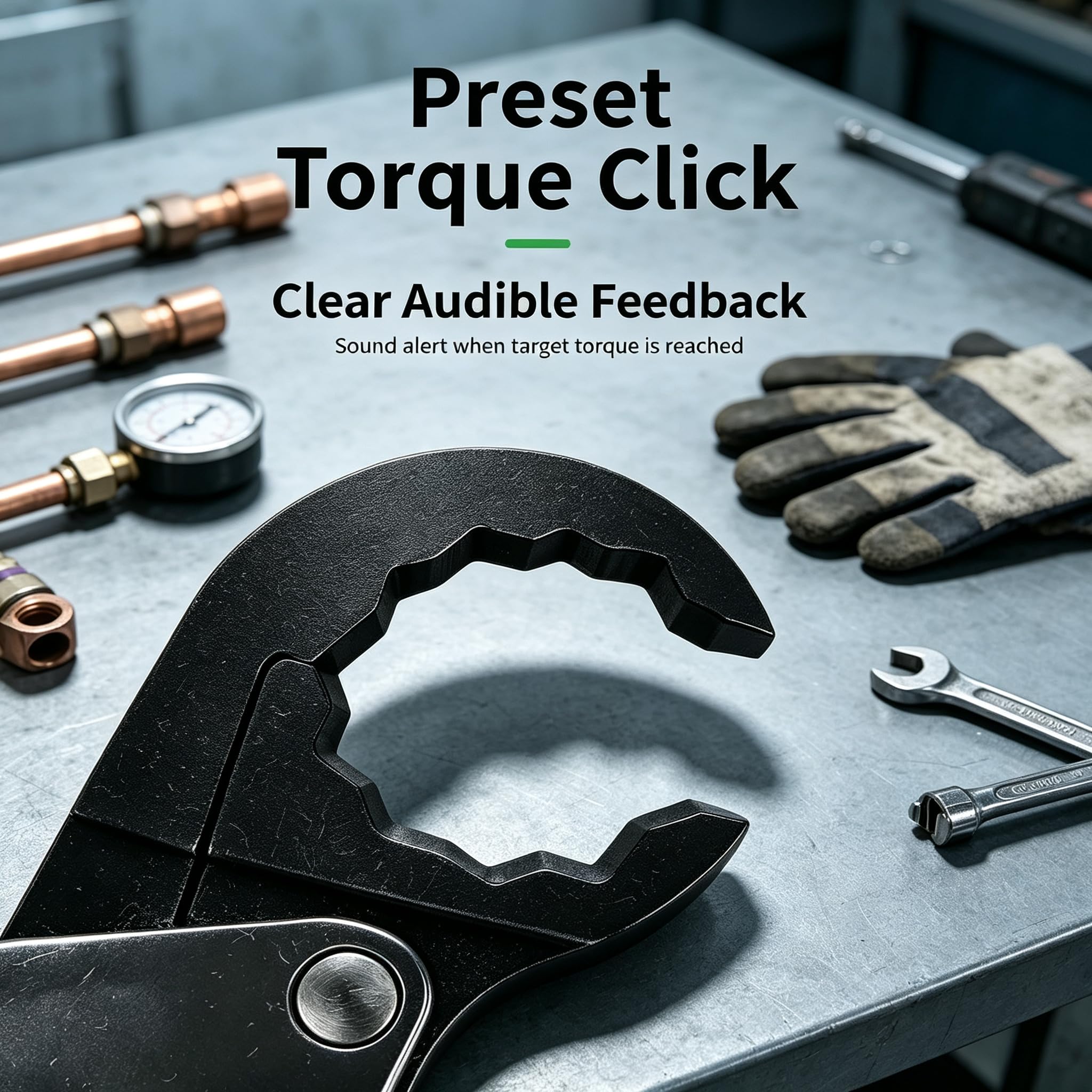 Kit chiave dinamometrica a cricchetto clic sonoro, chiave aperta 18-75 Nm | Attrezzatura professionale da garage, impugnatura ergonomica, per la manutenzione HVAC dell'auto