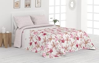 Victorio & Lucchino Colcha Bouti Reversible Cosida - Modelo Mayca (Rosa, 105 cm)