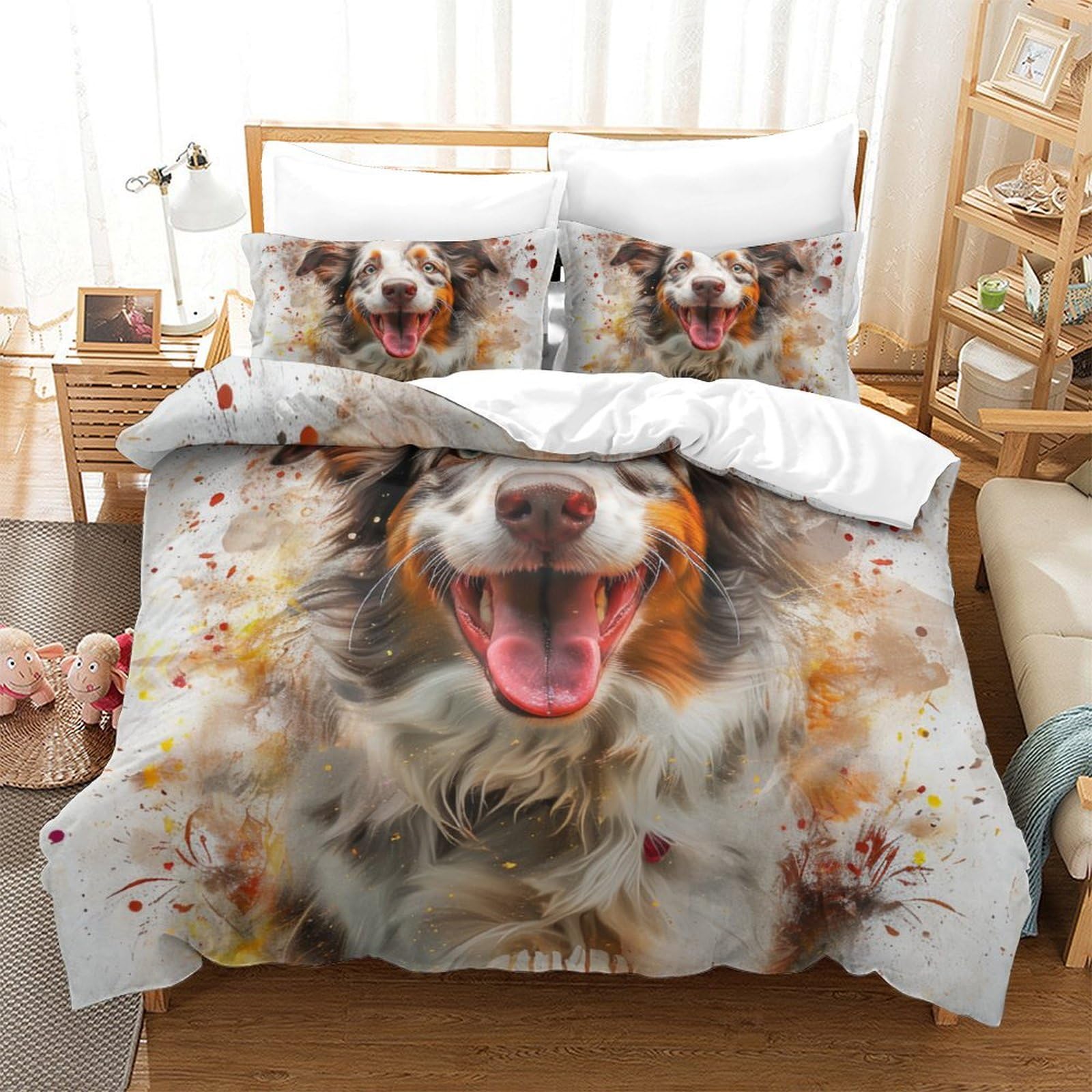 Housse de couette anti-transpiration Chien de Berger pour un sommeil paisible et réparateur