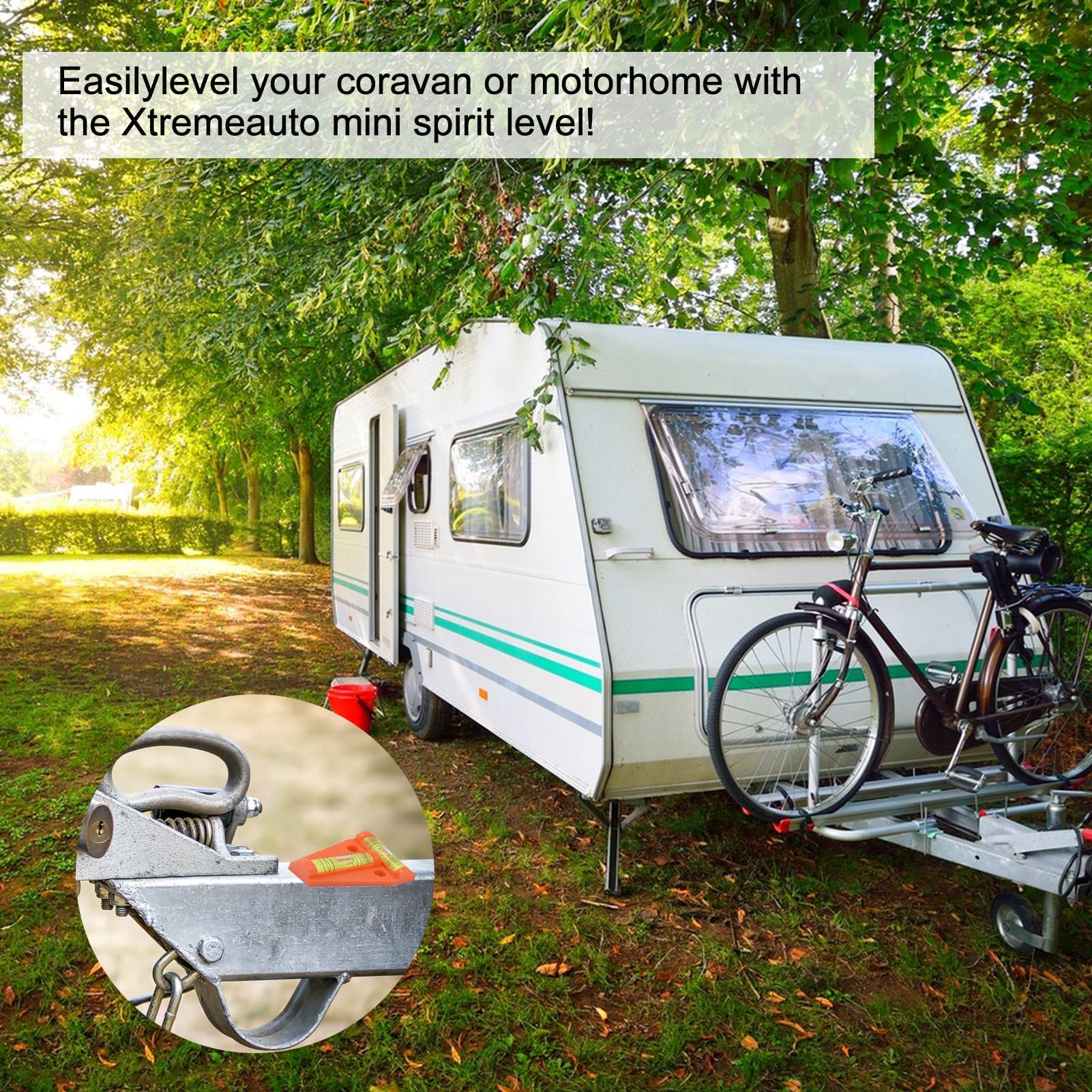 Livella A Bolla Per Camper 2 Pezzi – Dispositivi Di Livellamento Per Roulotte E Camper, ABS Arancione Con Liquido Fluorescente