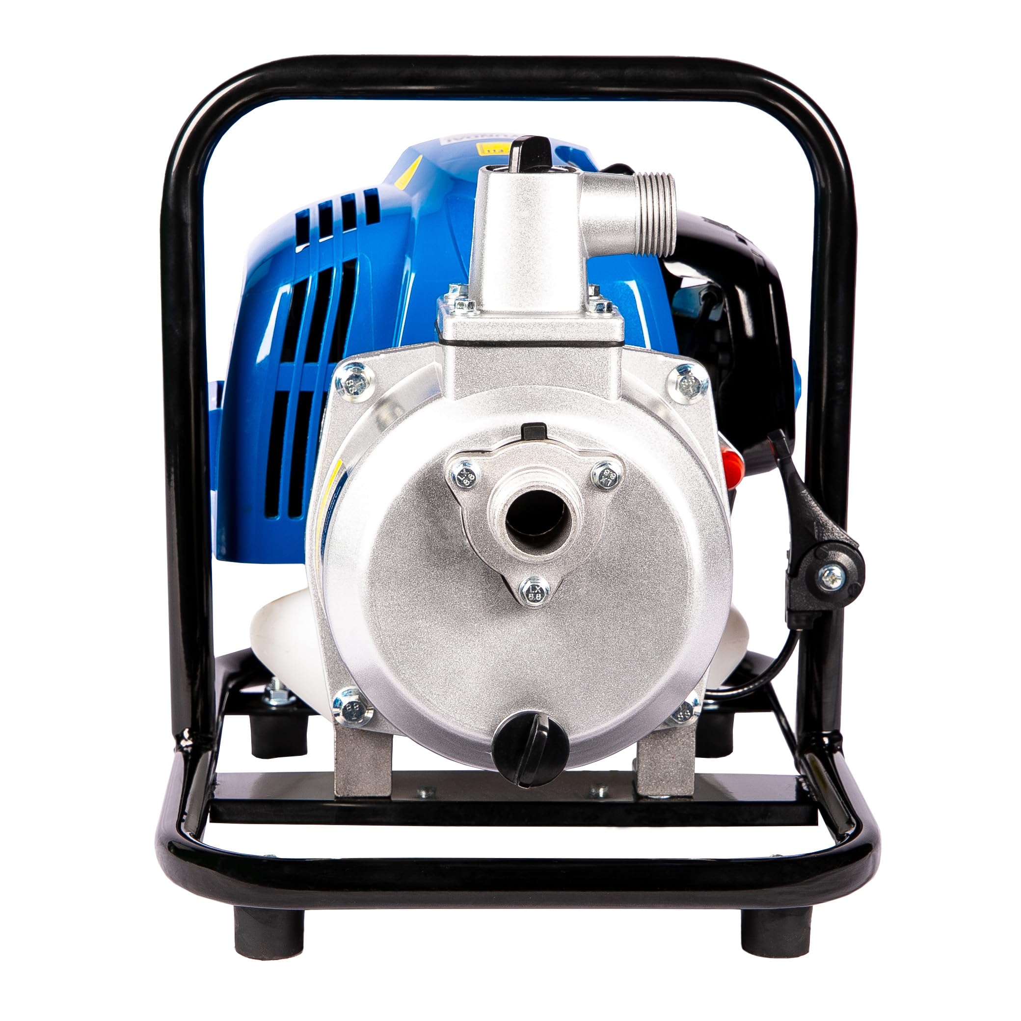 HYUNDAI Benzin Wasserpumpe GWP25052 – 1.84 PS, 2-Takt Motorpumpe, 8.000 l/h Förderleistung, 25 m Förderhöhe, mobile Gartenpumpe, Teichpumpe für Entwässerung & Bewässerung