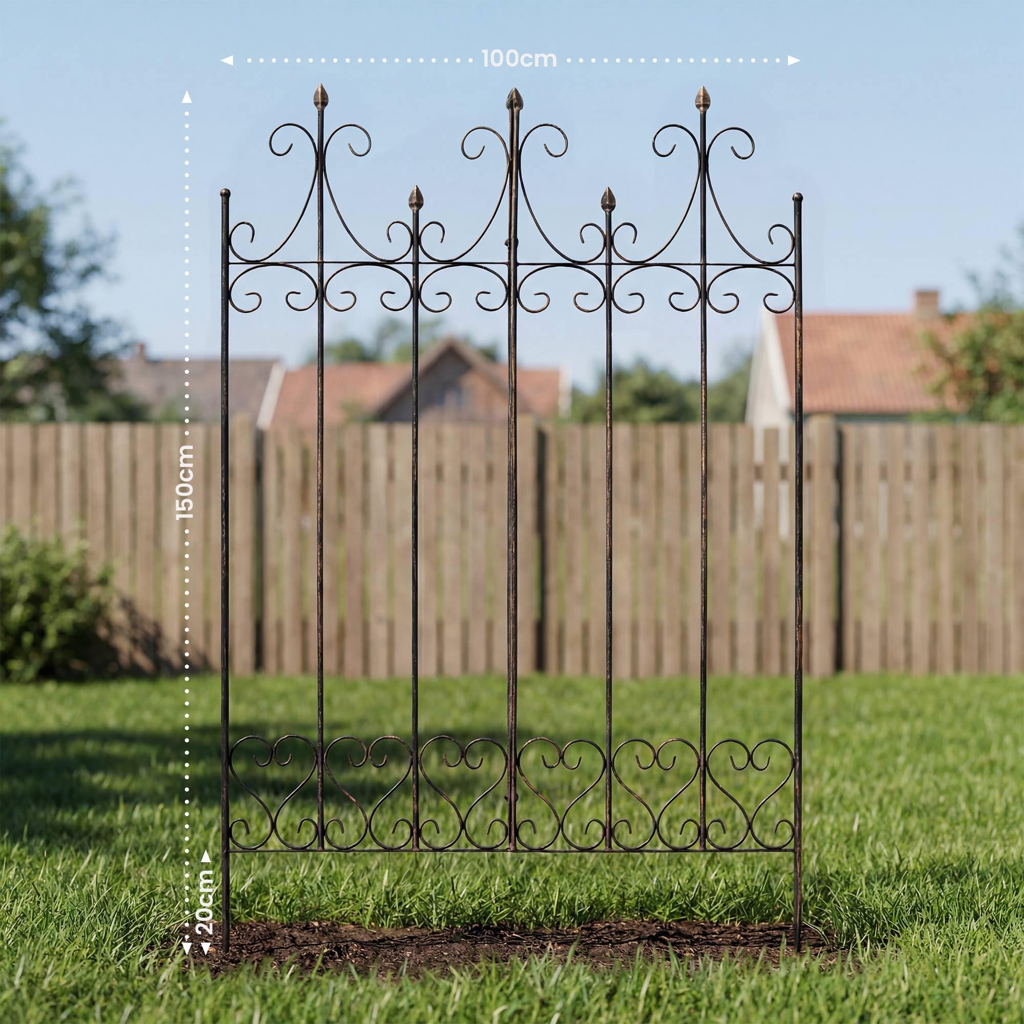 CLP Spalliera in Metallo Flieder Alta 130 cm, Supporto Stabile per Rampicanti, Preassemblata, Stile Rustico, Frangivista per Giardino, Colore:Bronzo