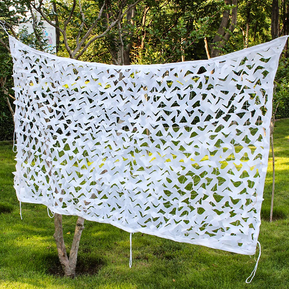 Siatka kamuflażowa, Siatka maskująca biała dla dzieci Den Army Camo Net do biwakowania