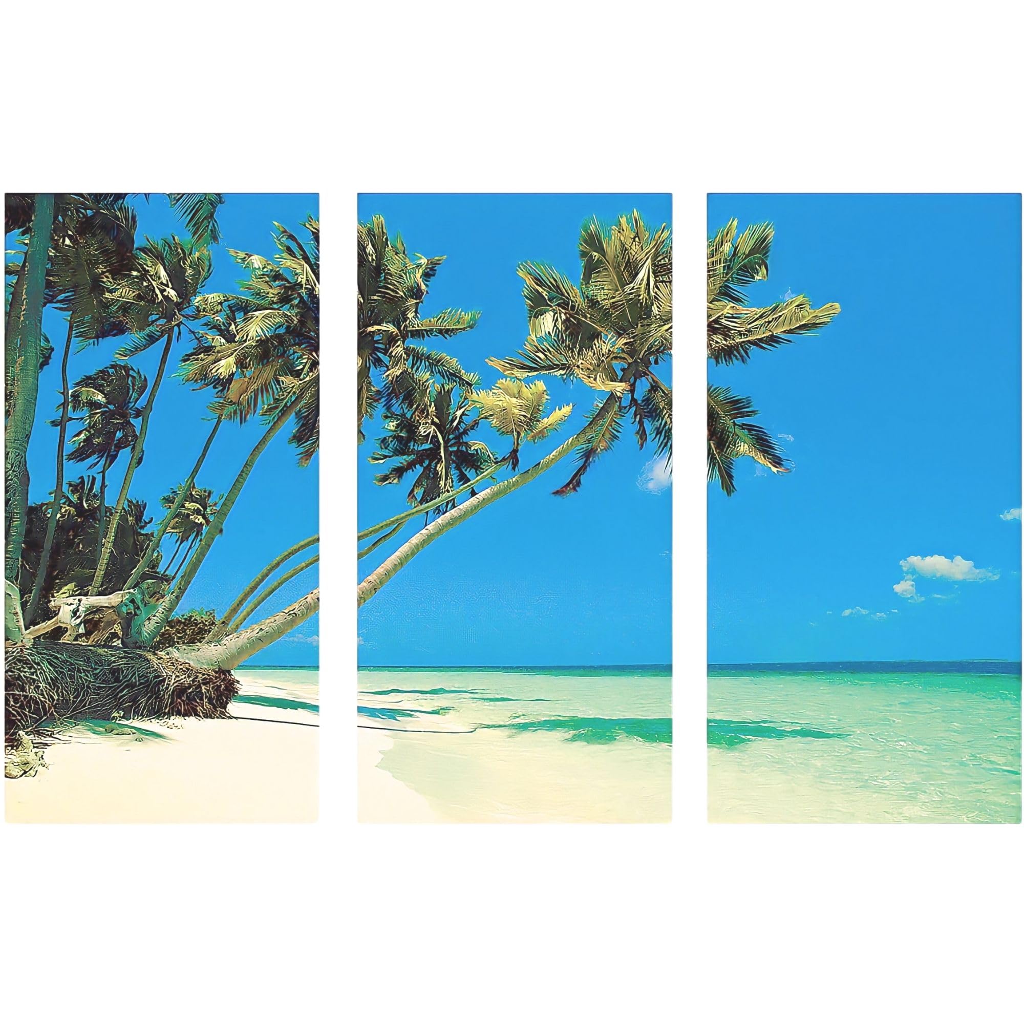 Fun Express - Tropical Beach Backdrop Banner (3 Pieces Assemble to Make 1 Backdrop) for Party - Party Decor - Wall Decor - Preprinted Backdrops - VBS Vacation Bible School Supplies/Decor