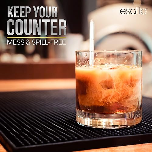 Miniatura 6 de Esatto Tapete de servicio profesional de 12 x 6 pulgadas, color negro, resistente, grueso, duradero y elegante para barra de servicio para derrames,