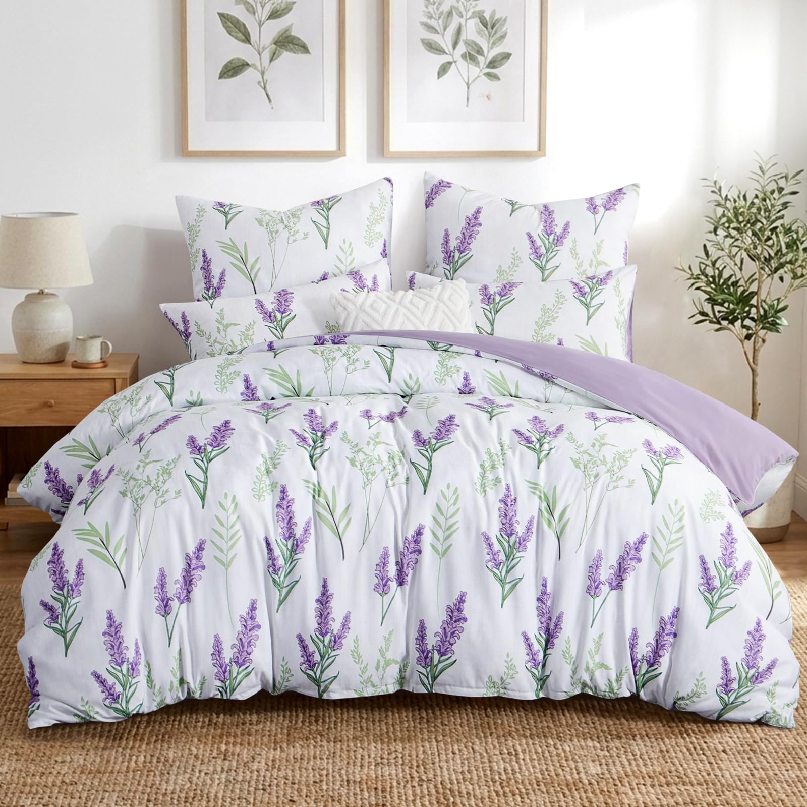 Tifschlaf Super King Duvet Set - Superking Bedding Set with Pillowcases, Ultrasoft Microfiber Luxury Non Iron Quilt Cover with Zipper Closure, Lavender Purple 260x220cm
