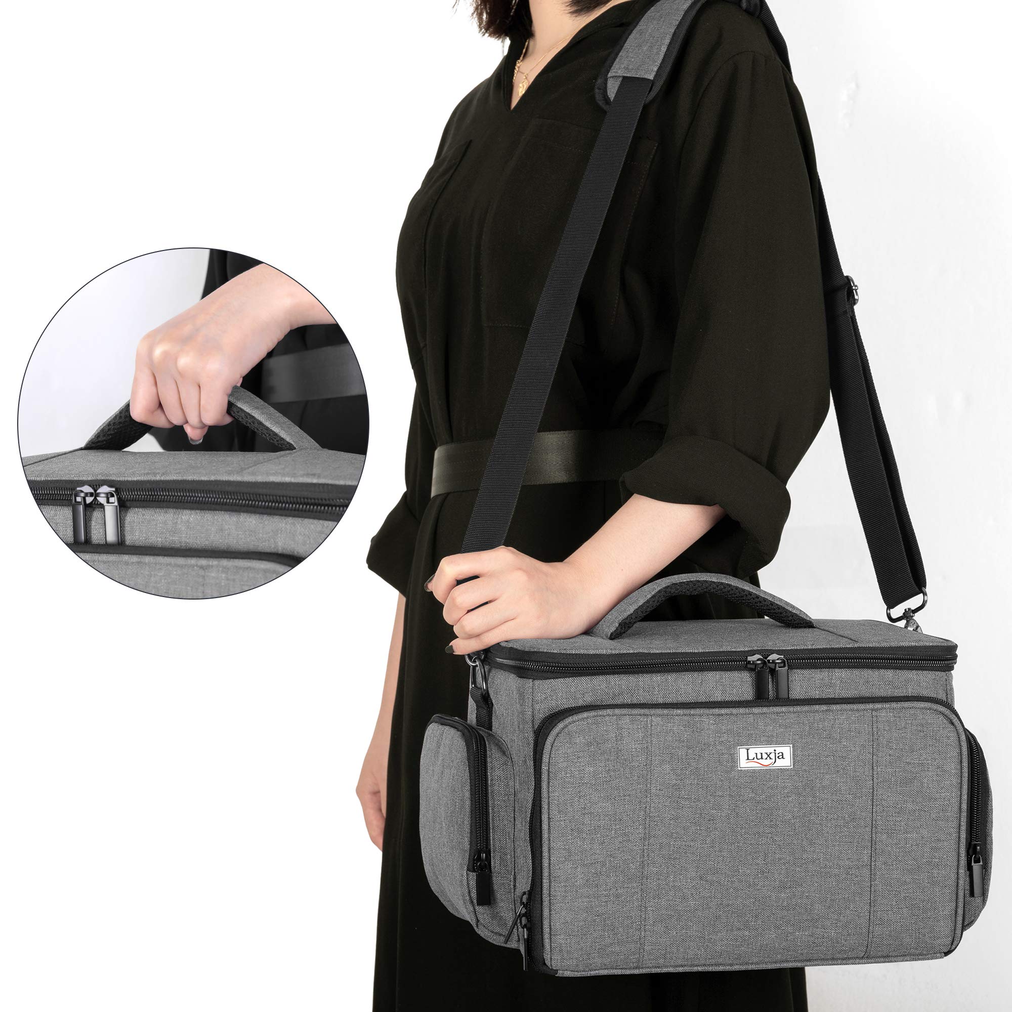 Luxja Bolsa para Accesorios de Máquina Coser, Organizador con Correa para el Hombro, Patente Pendiente