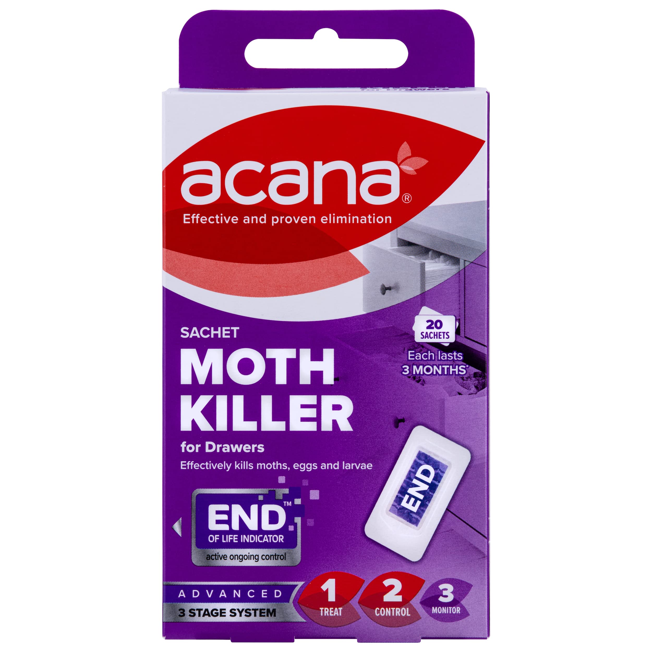 Buy Acana Sachet Moth Killer 20 Pack For Drawers & Storage Protects Clothing & Bedding Lasts